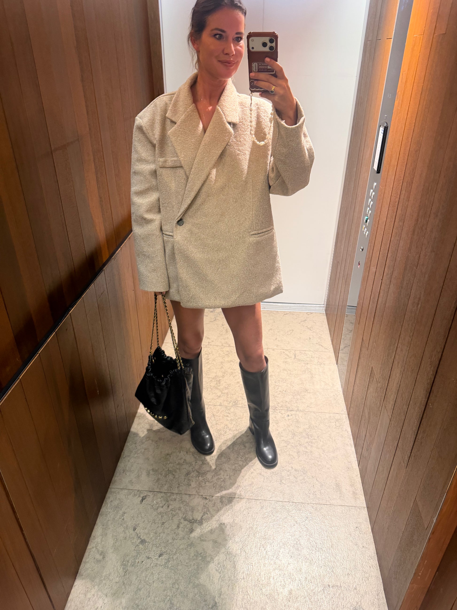 Giulia oversized blazer beige melange