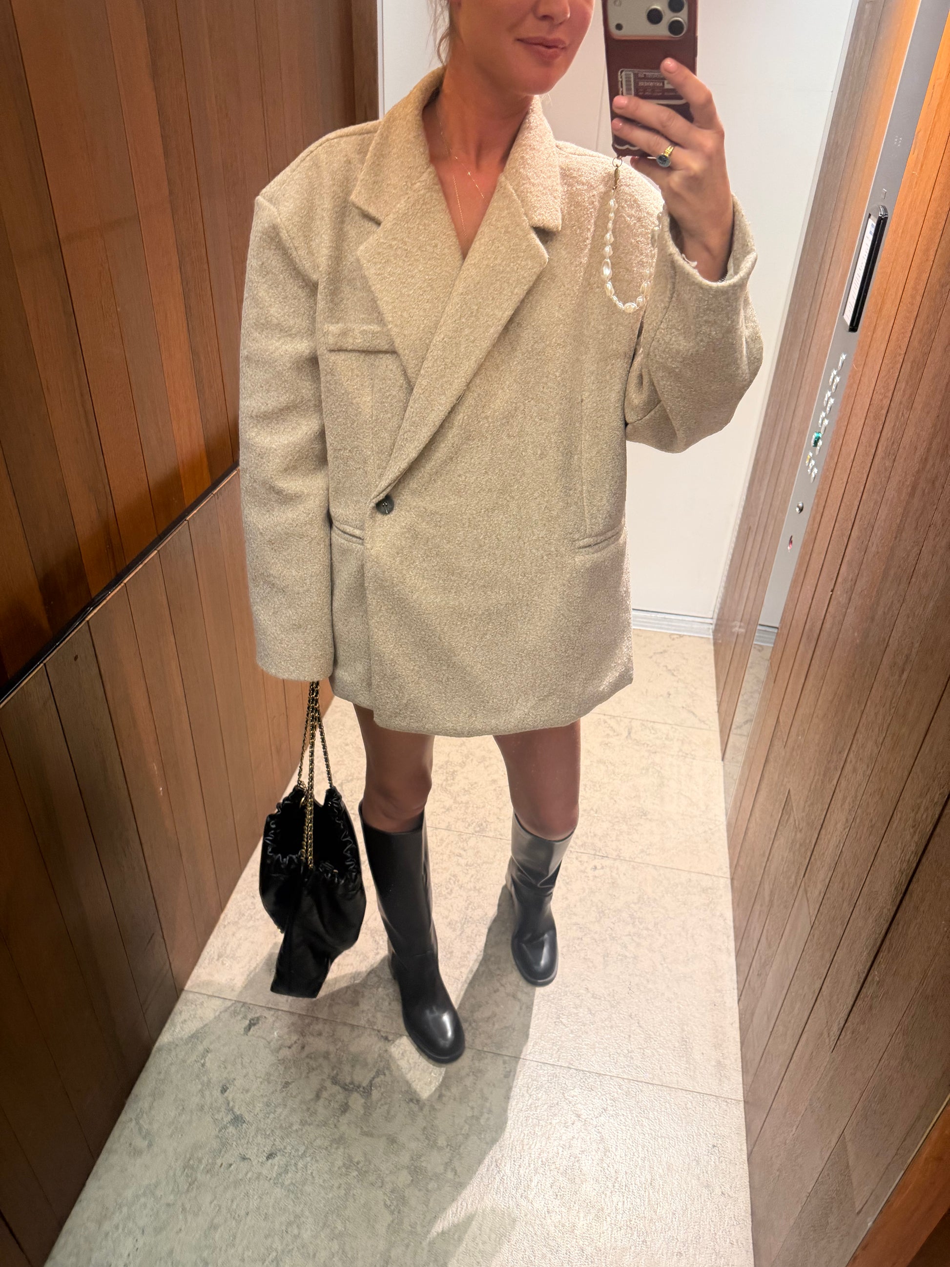 Giulia oversized blazer beige melange