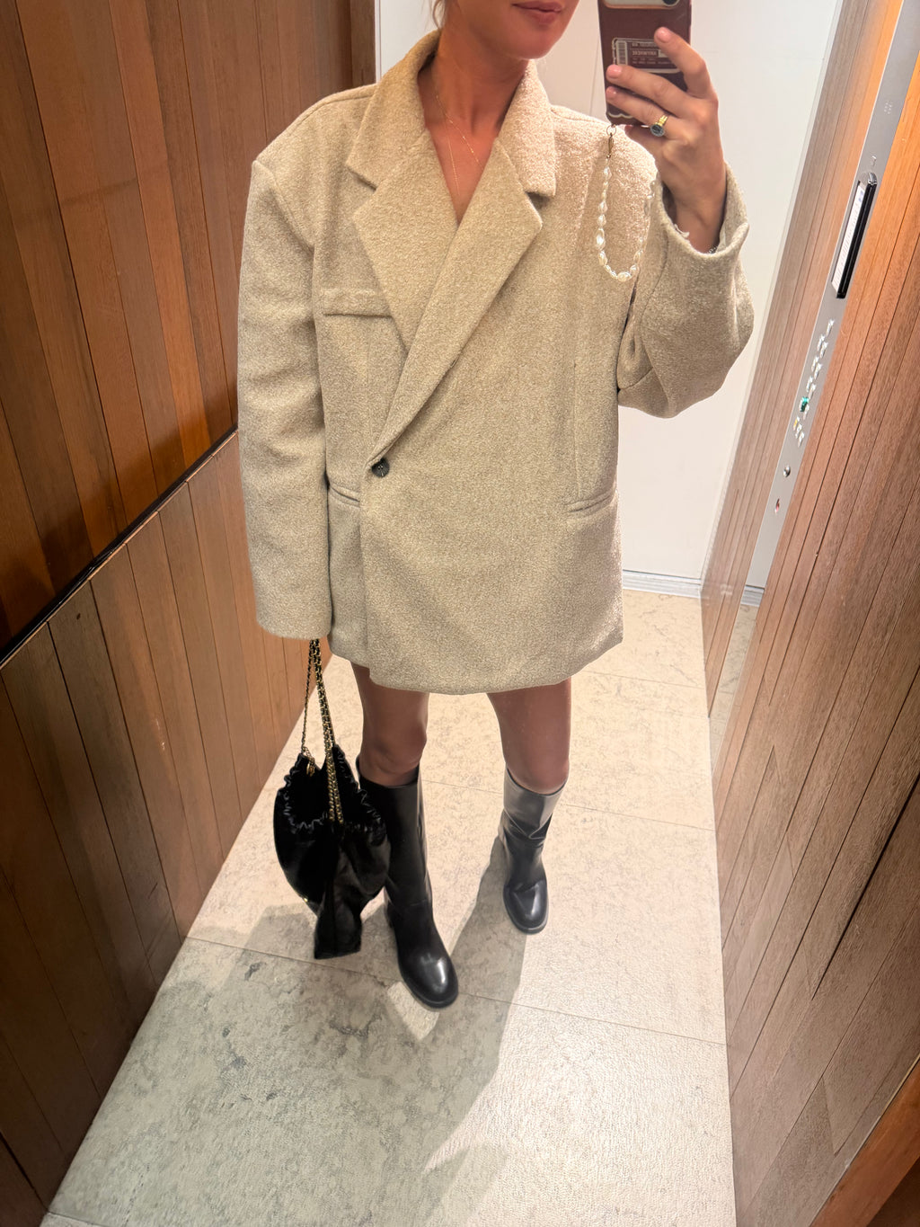 Giulia oversized blazer beige melange