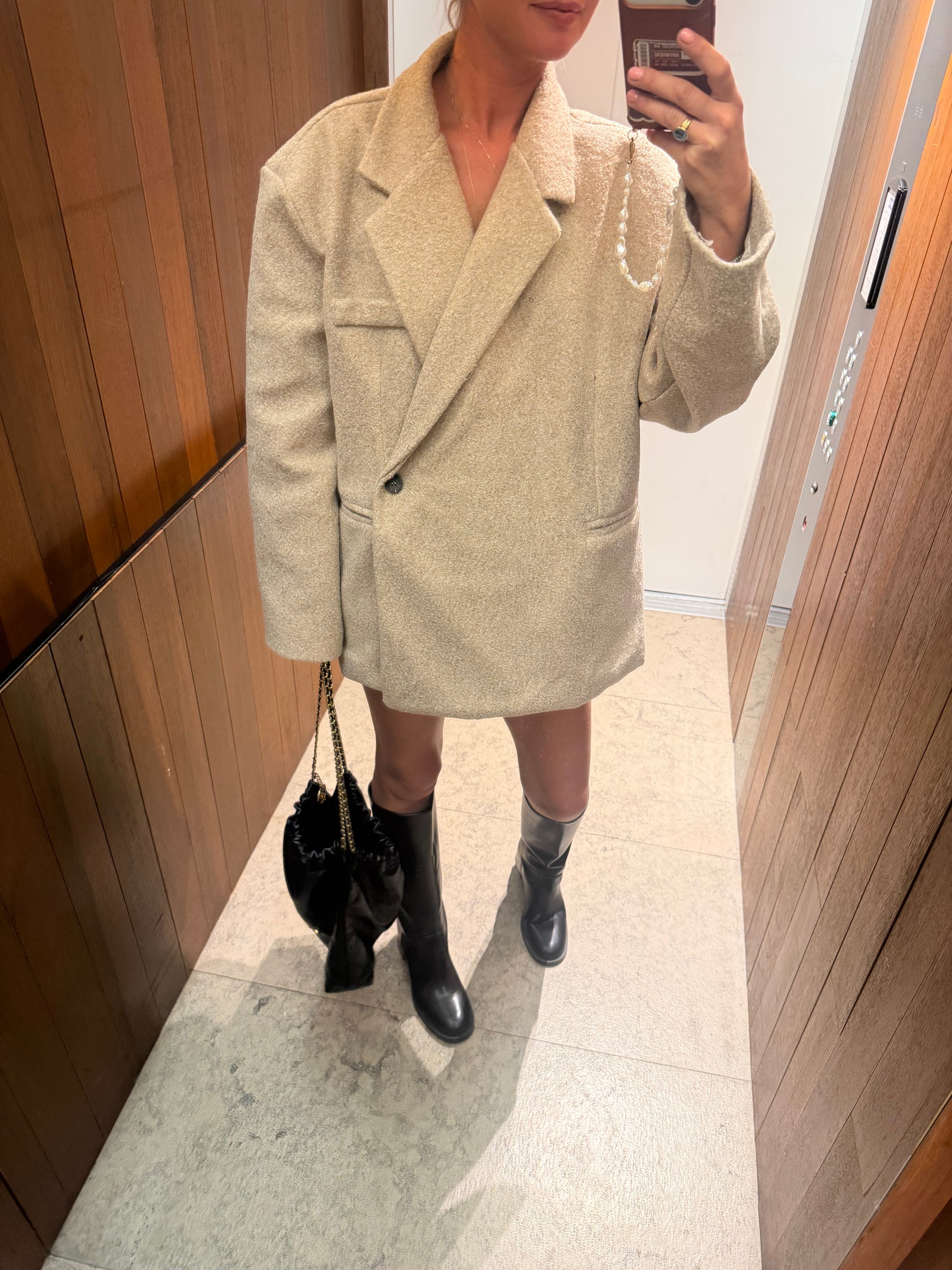Giulia oversized blazer beige melange