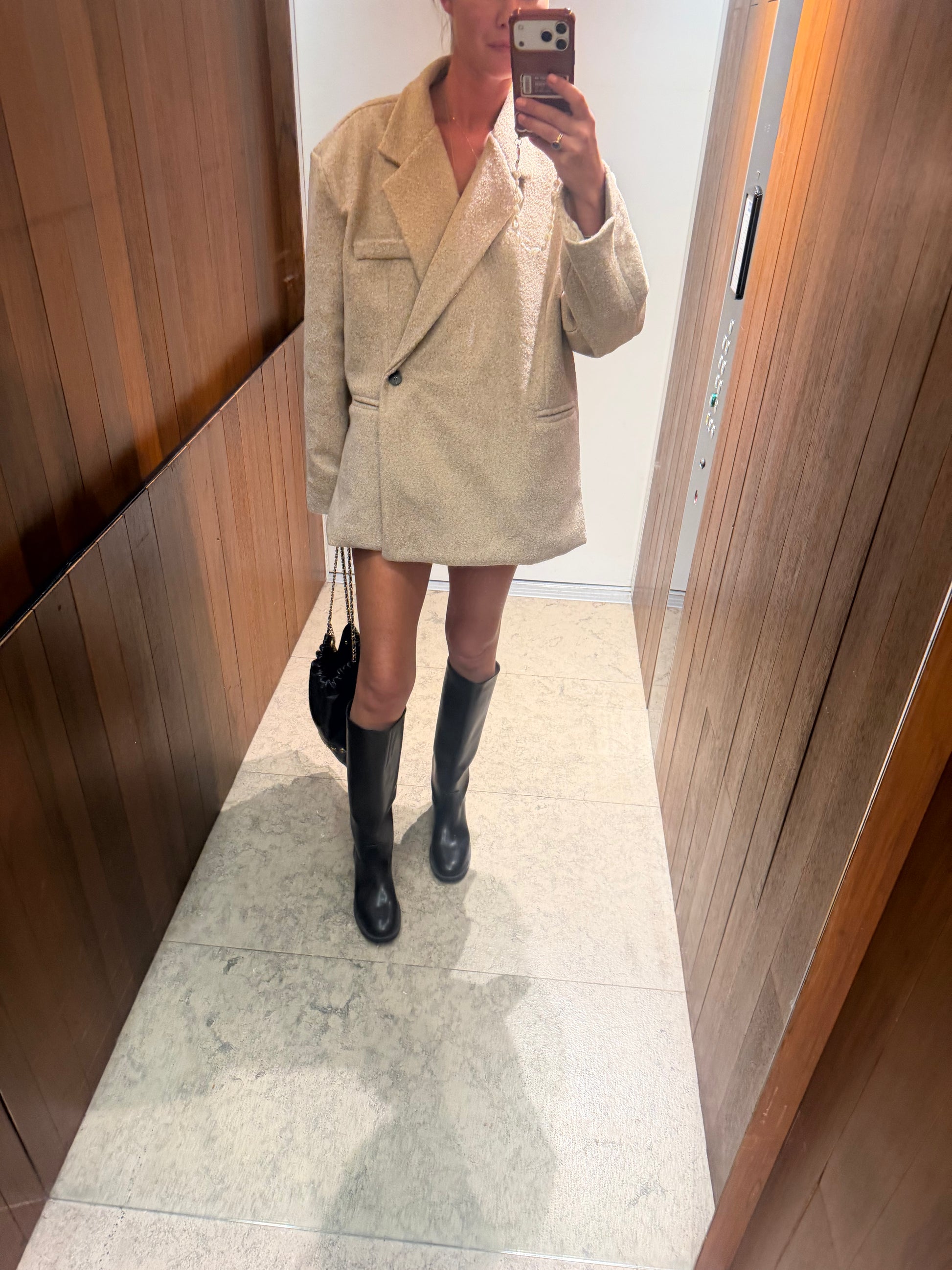 Giulia oversized blazer beige melange