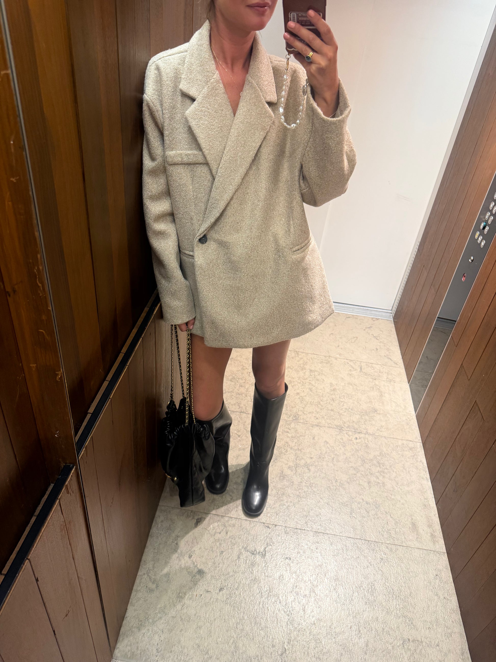 Giulia oversized blazer beige melange