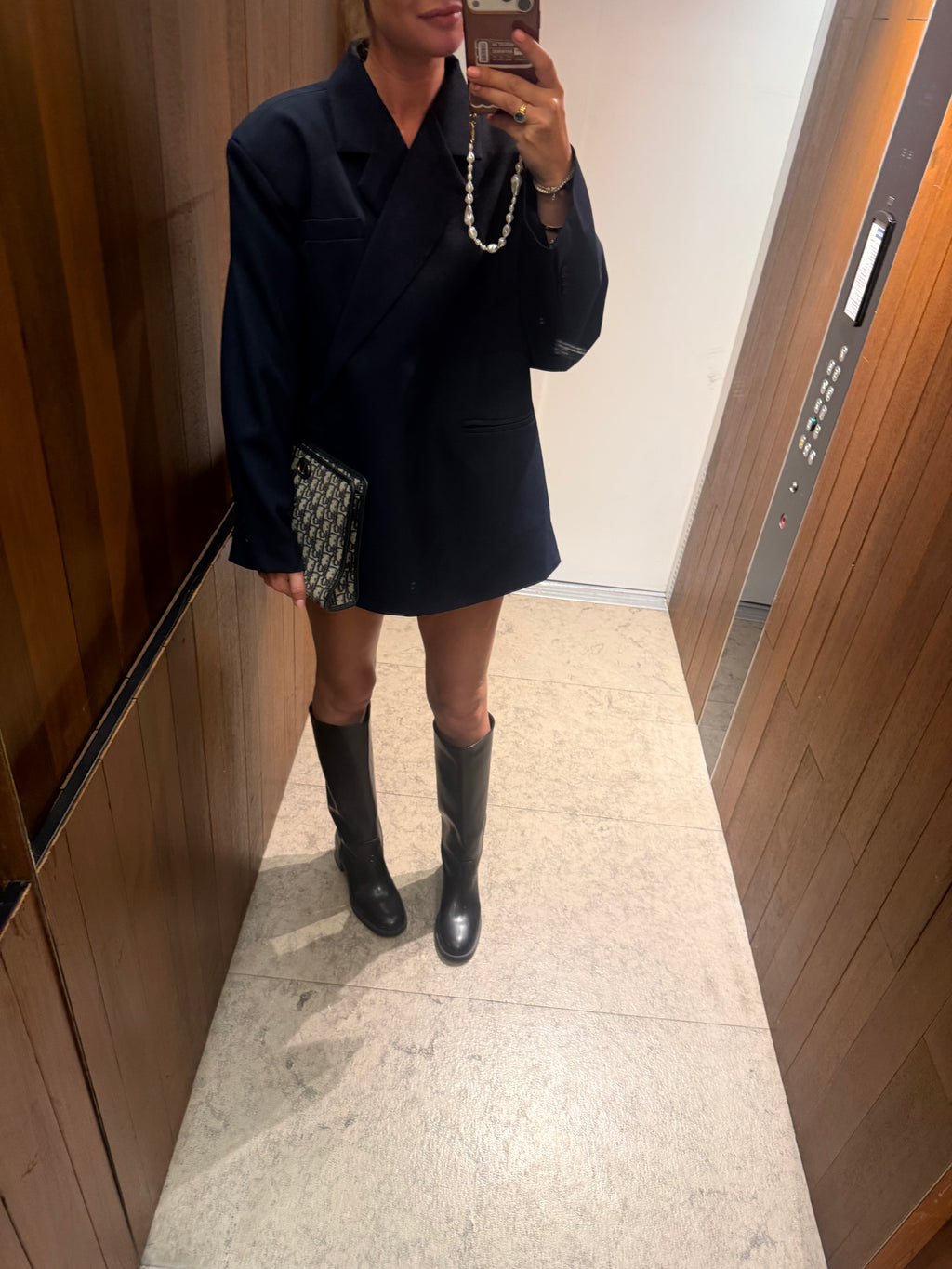 Chloe oversized blazer midnight blue