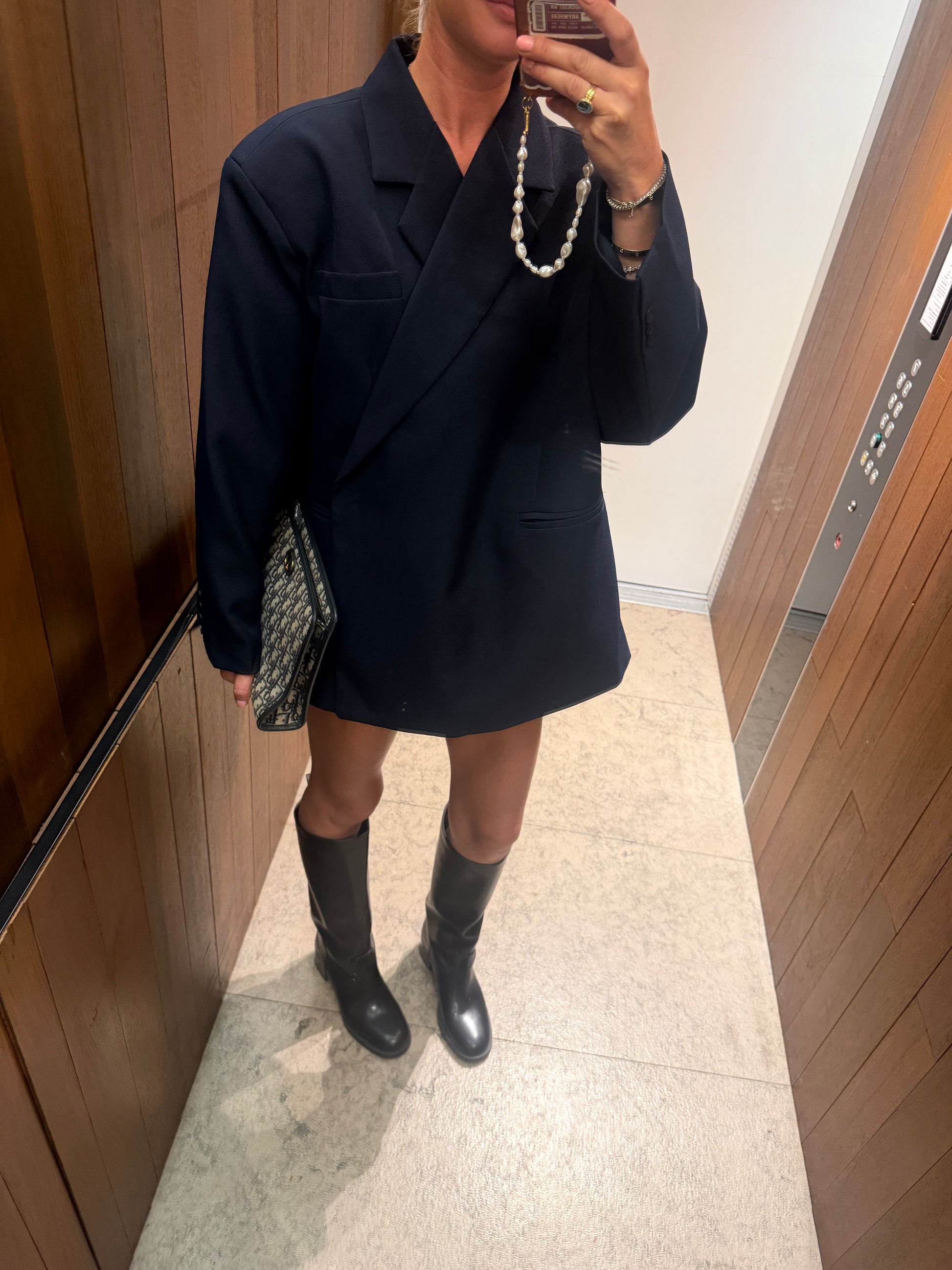 Chloe oversized blazer midnight blue
