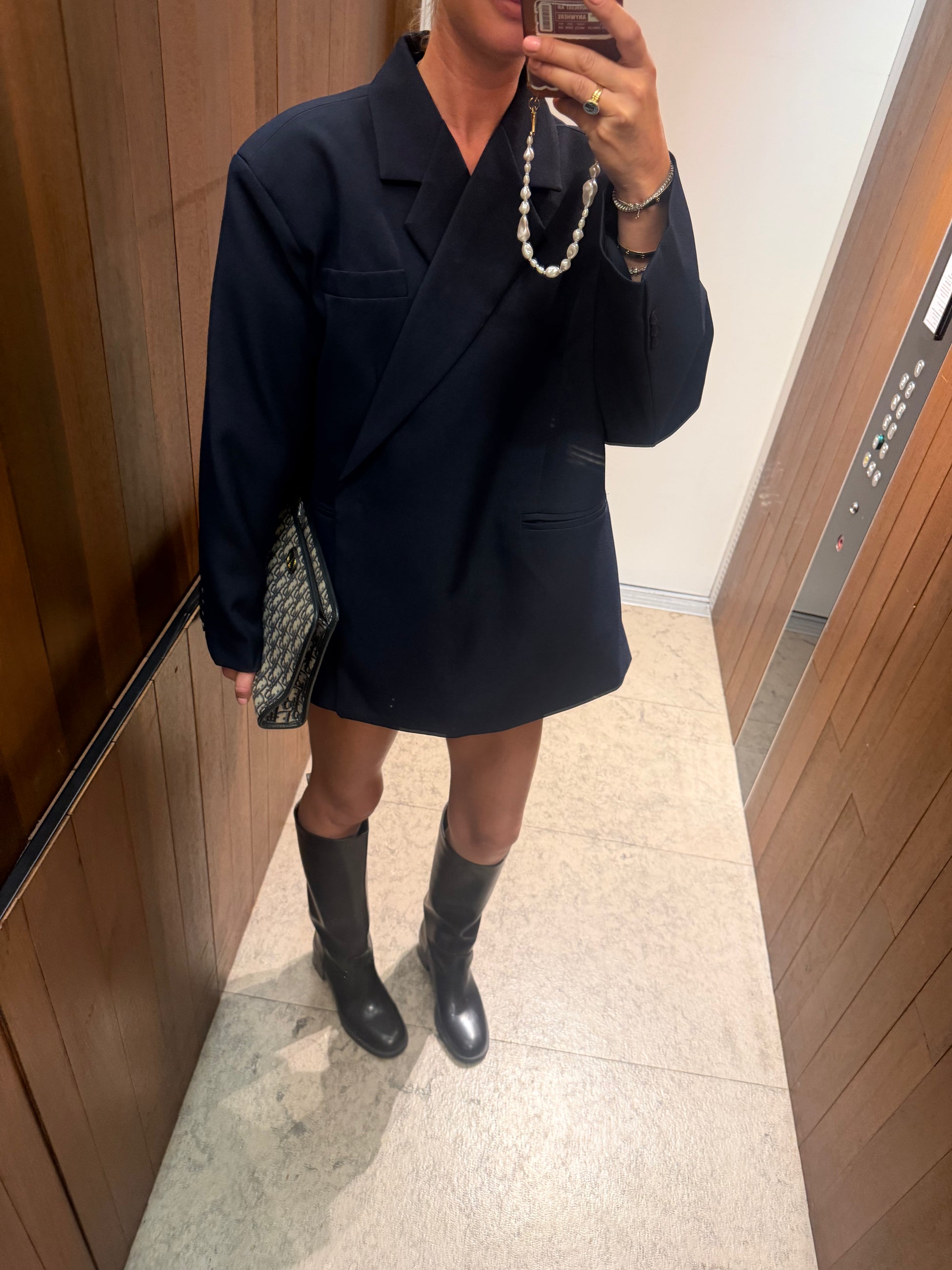 Chloe oversized blazer midnight blue