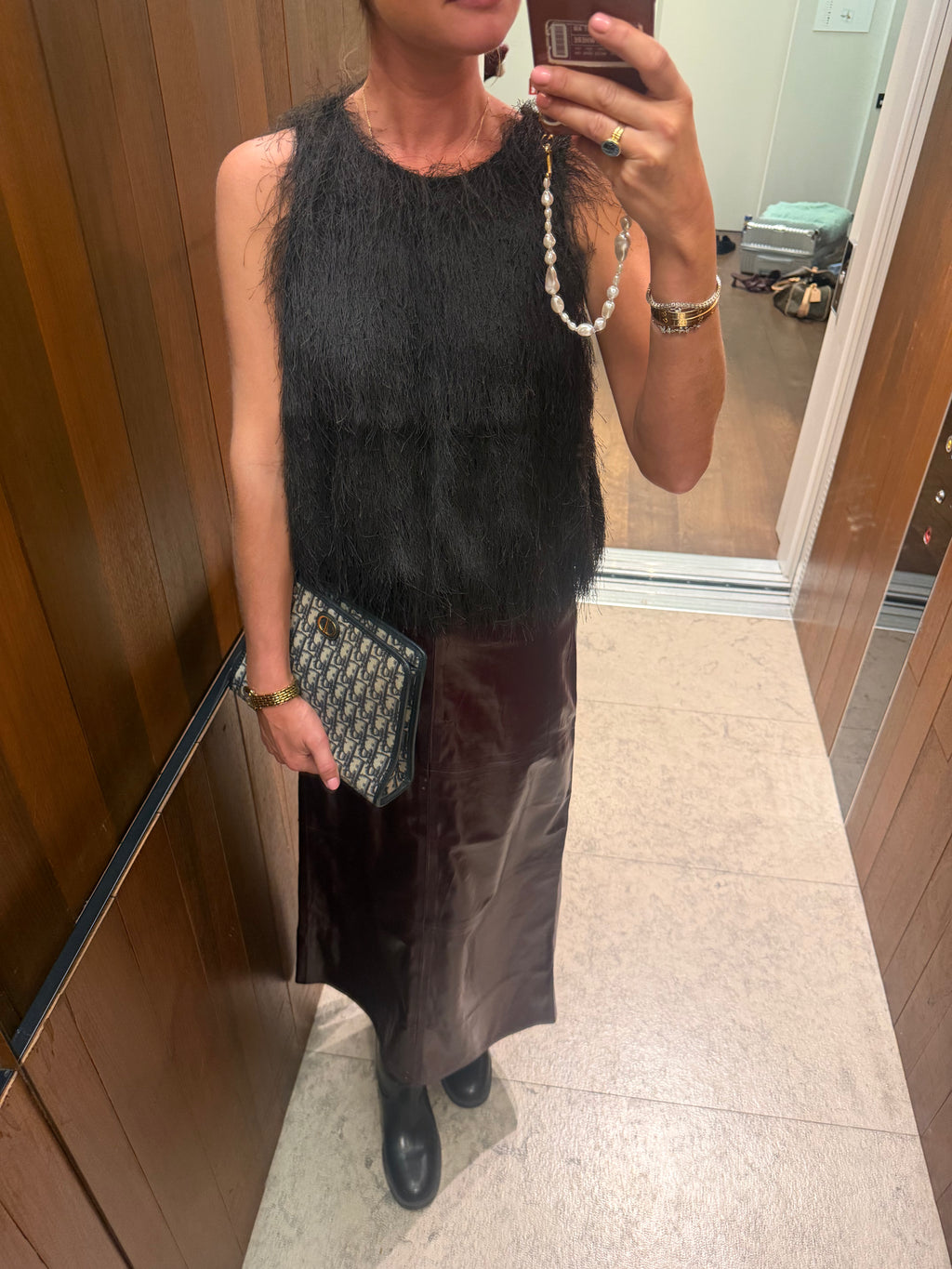 YASFrikke SL fringe top chocolate brown