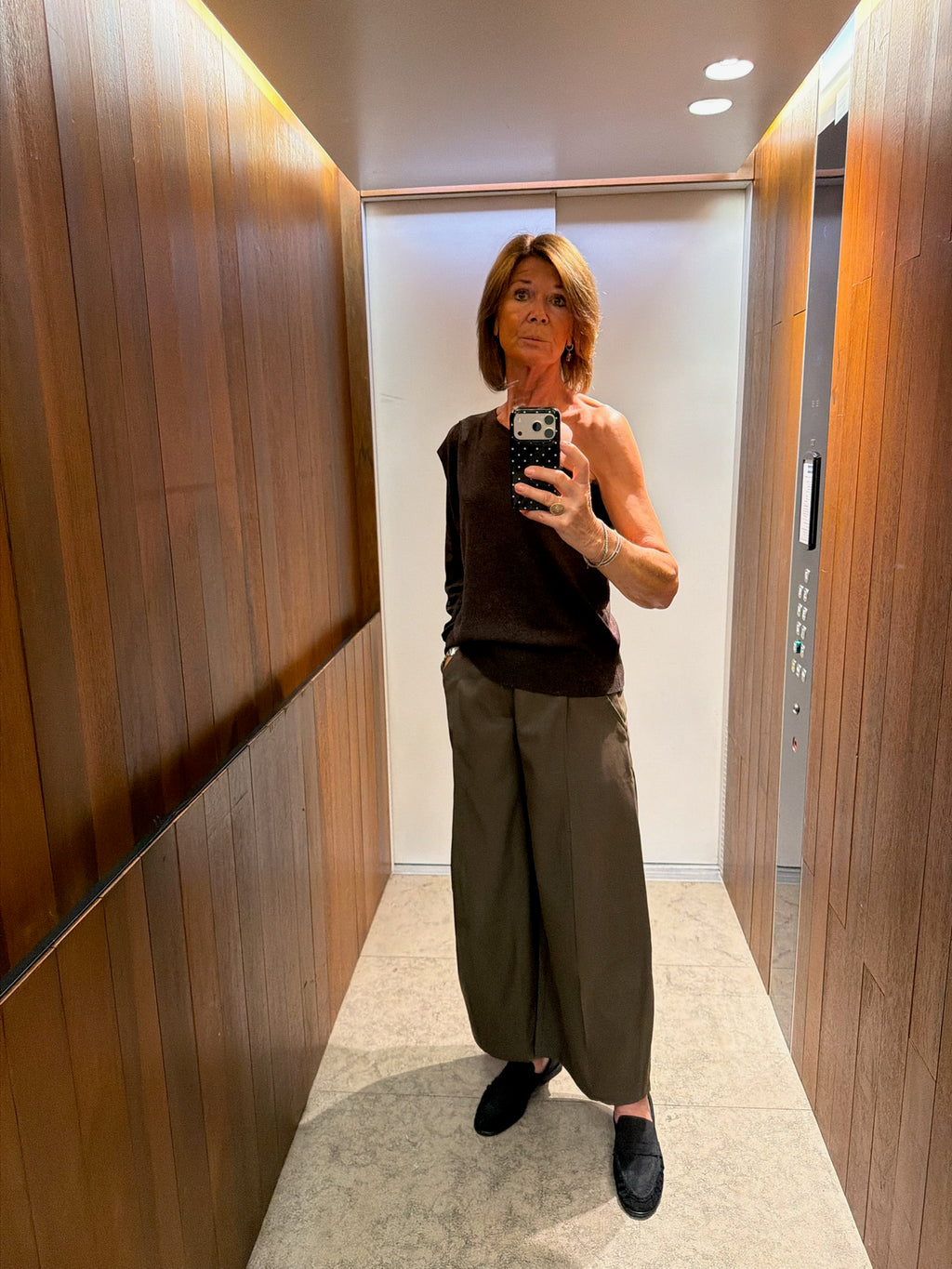 Lisette one shoulder shirt hot chocolate