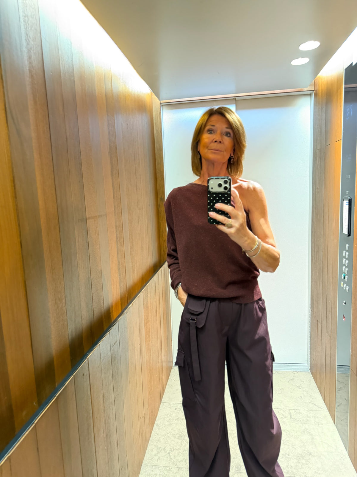 Lisette one shoulder shirt burgundy