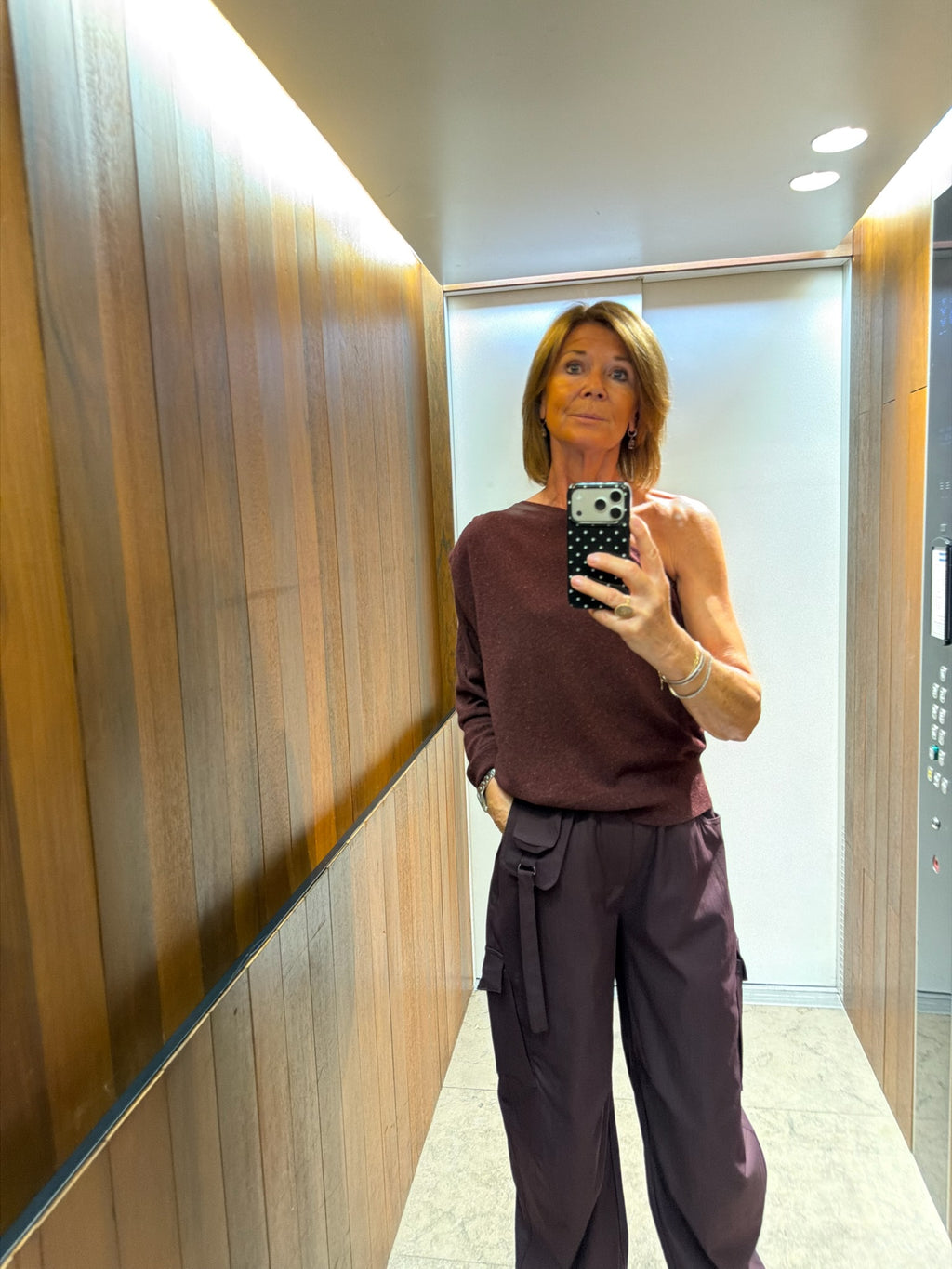 Lisette one shoulder shirt burgundy
