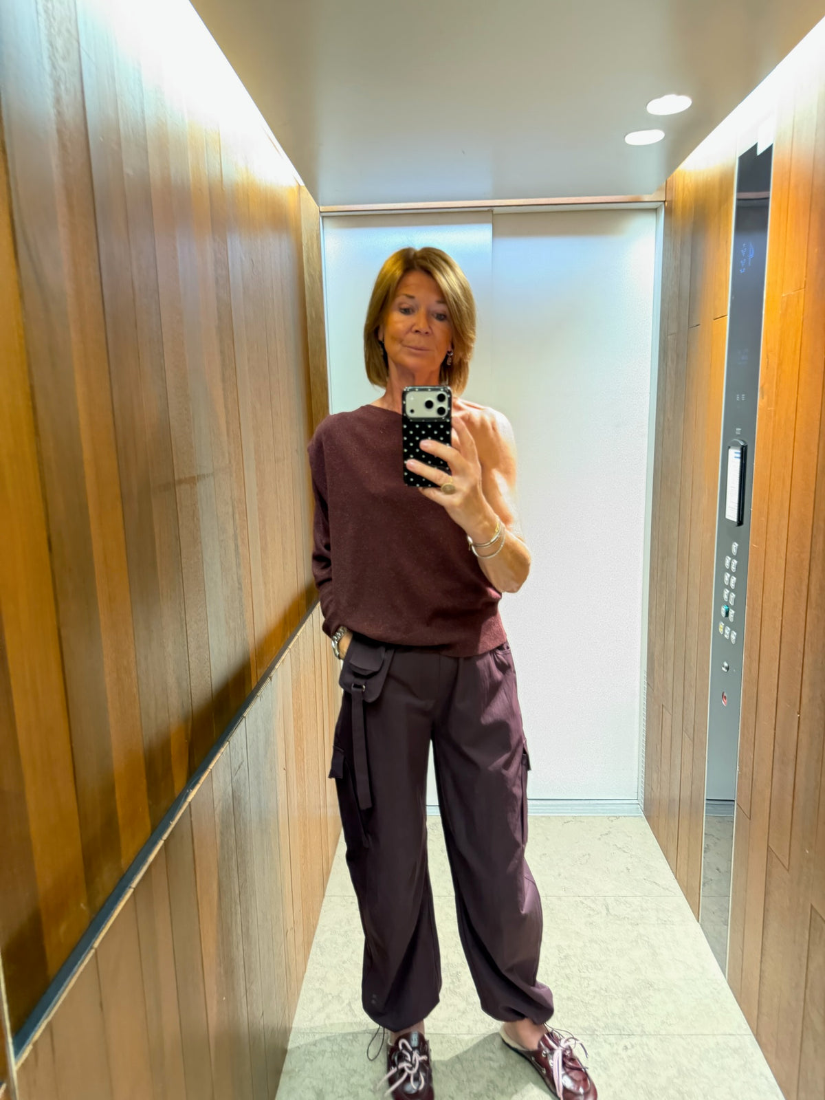 Lisette one shoulder shirt burgundy