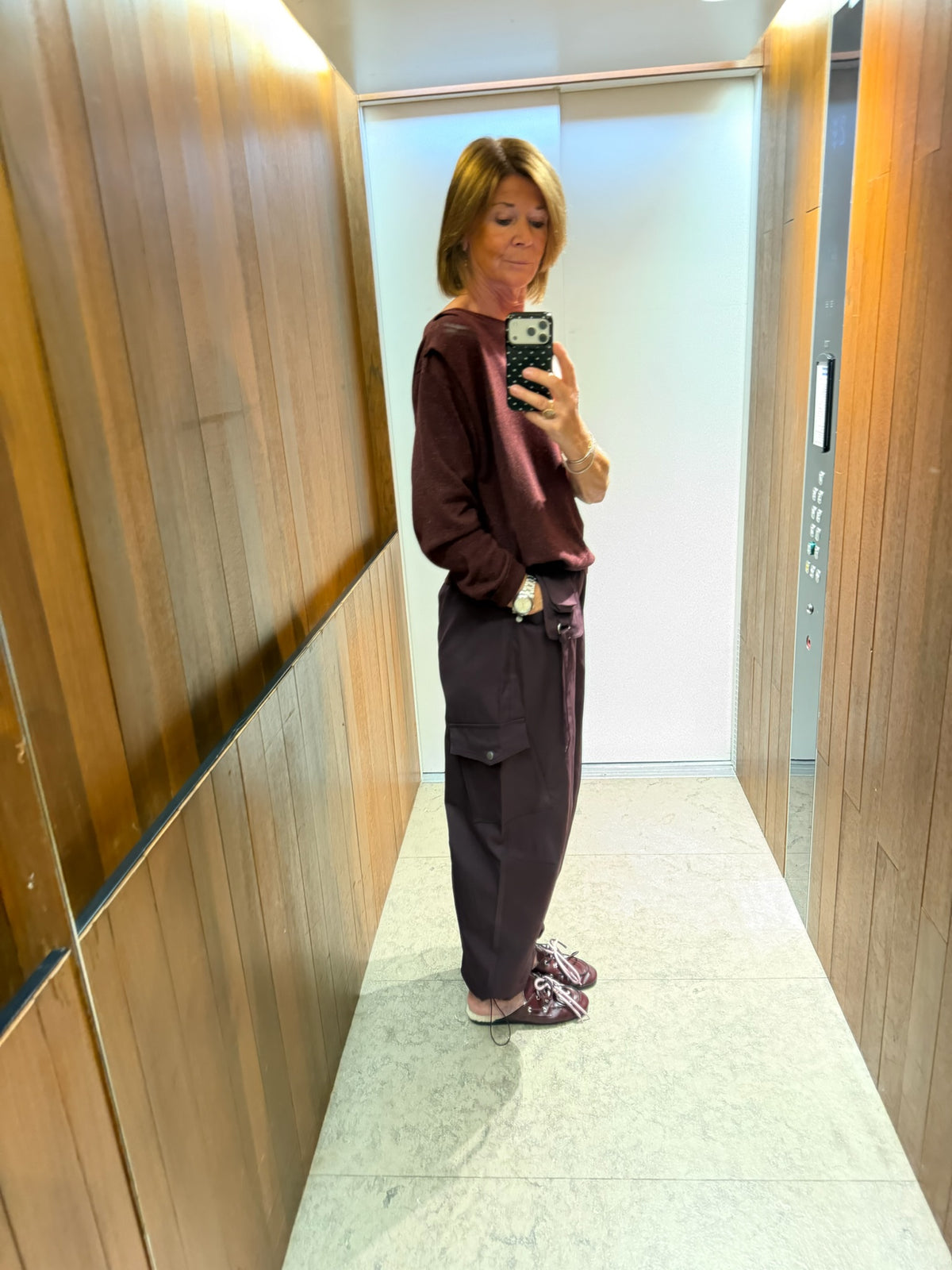 Lisette one shoulder shirt burgundy