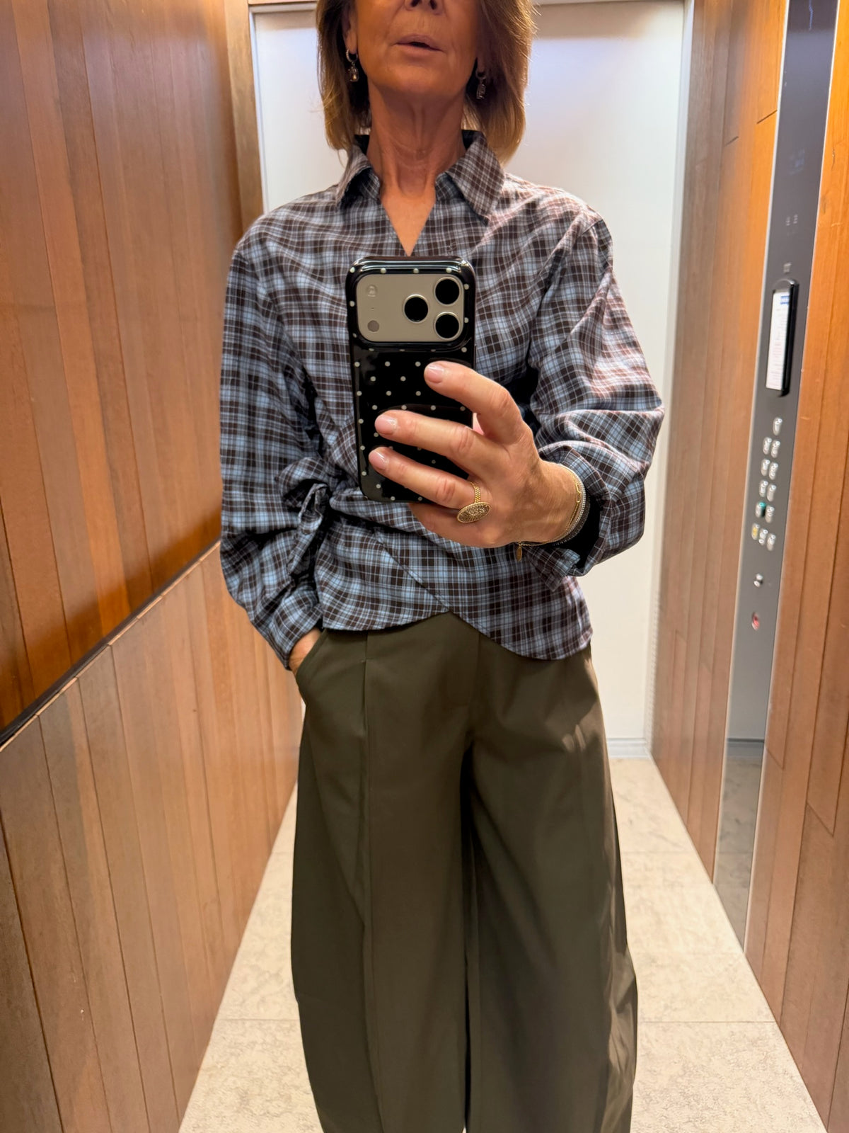 Zumera blouse blue/brown check
