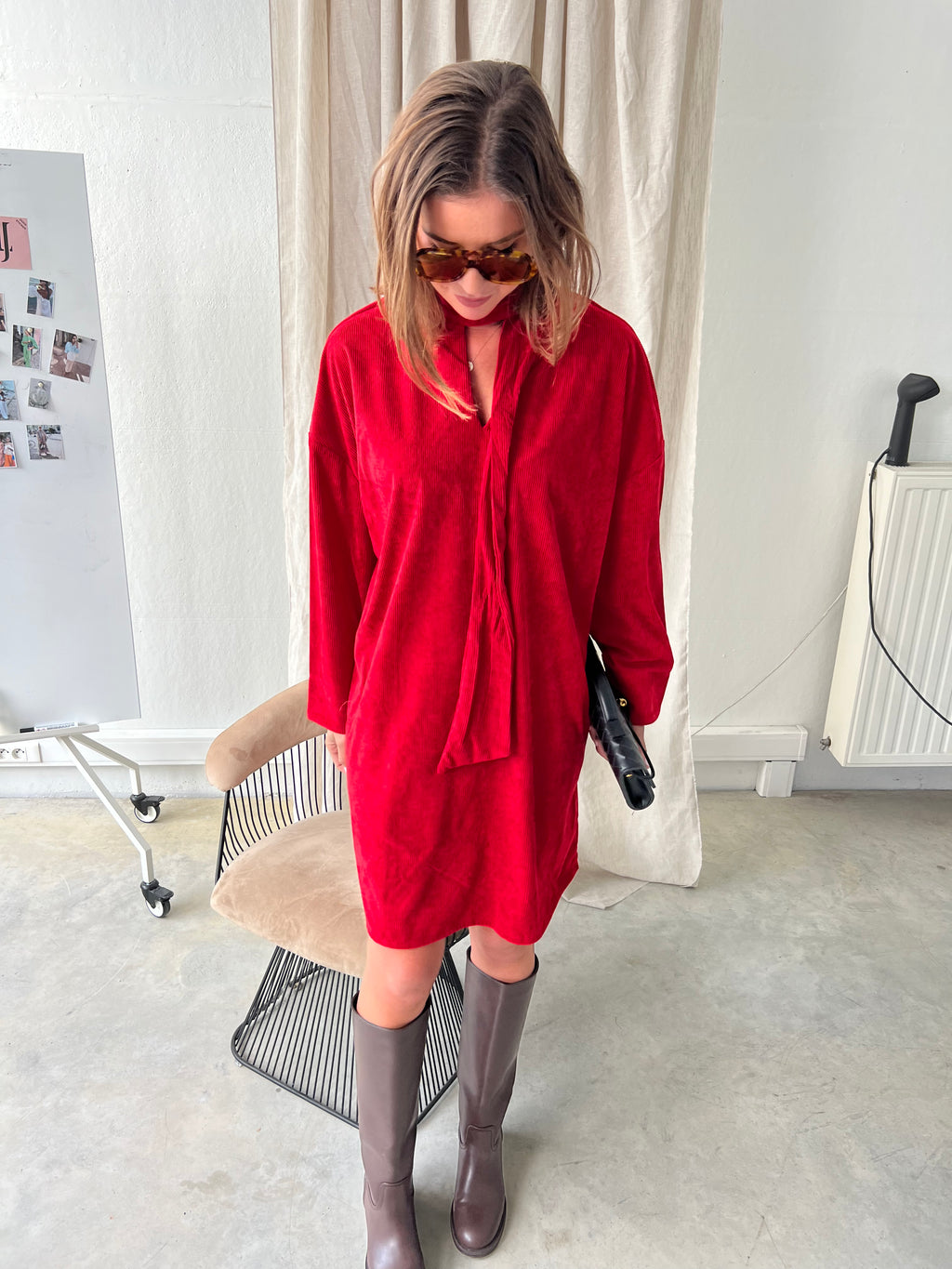 YASCordy LS dress jester red