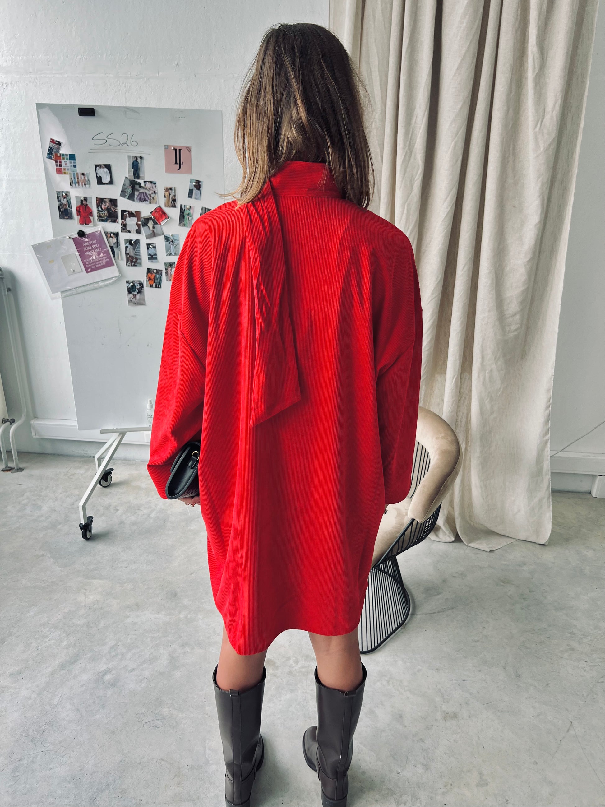 YASCordy LS dress jester red