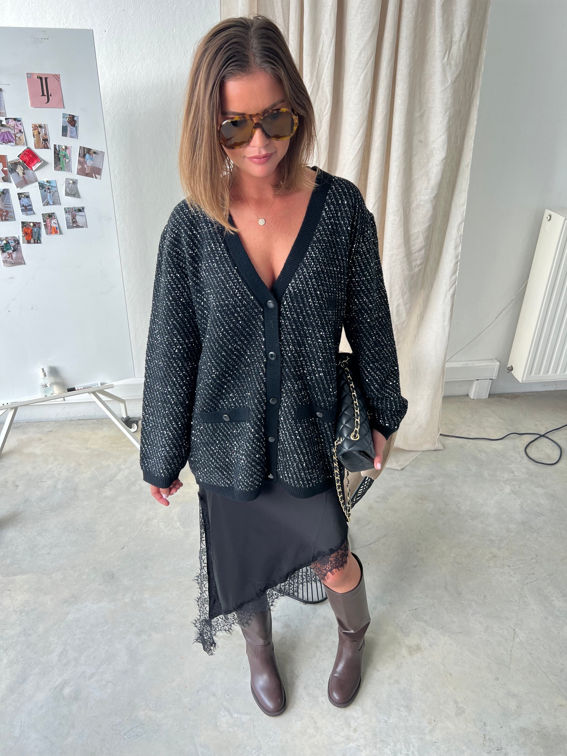 GZCosma cardigan black with lurex