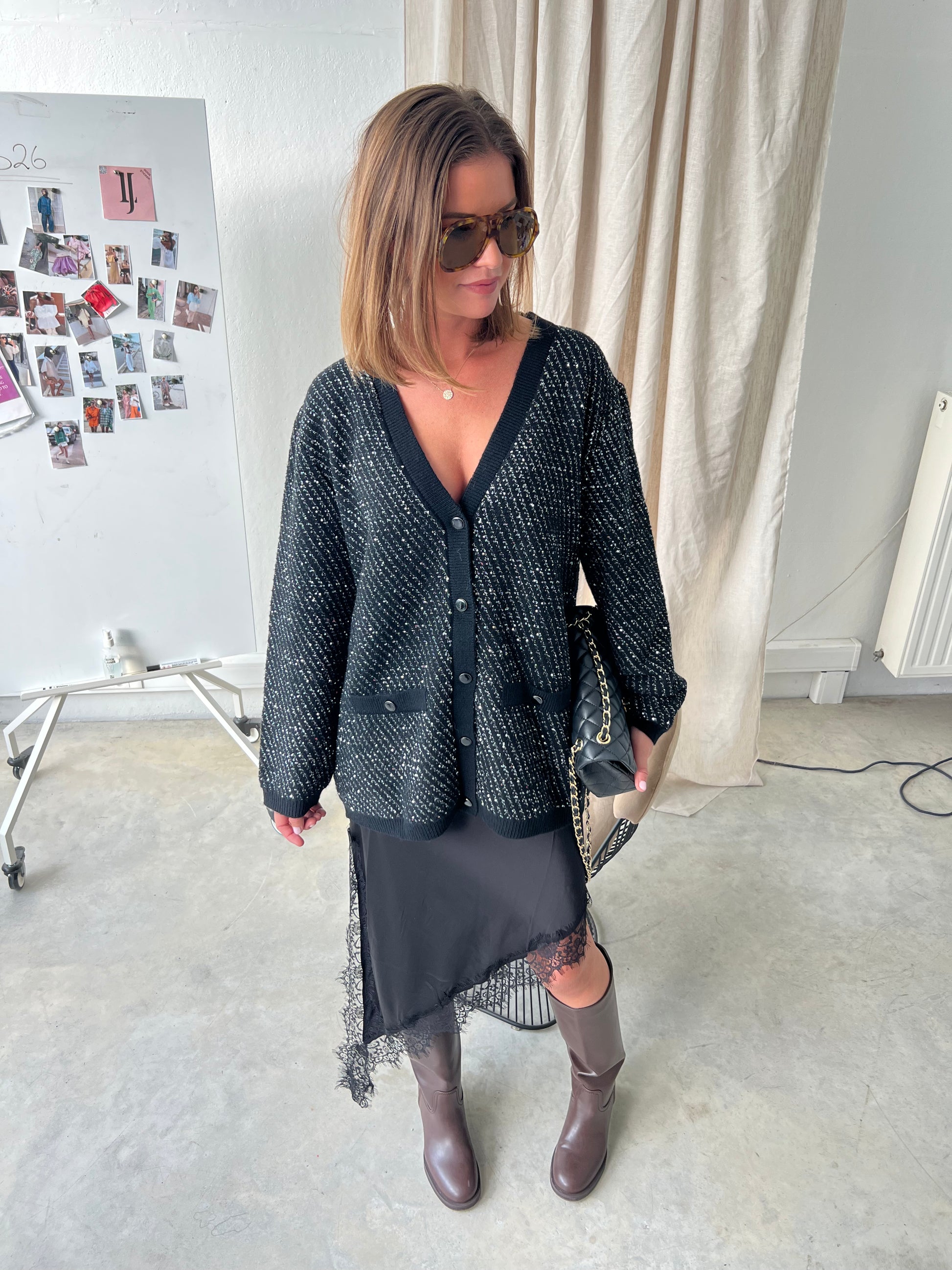 GZCosma cardigan black with lurex