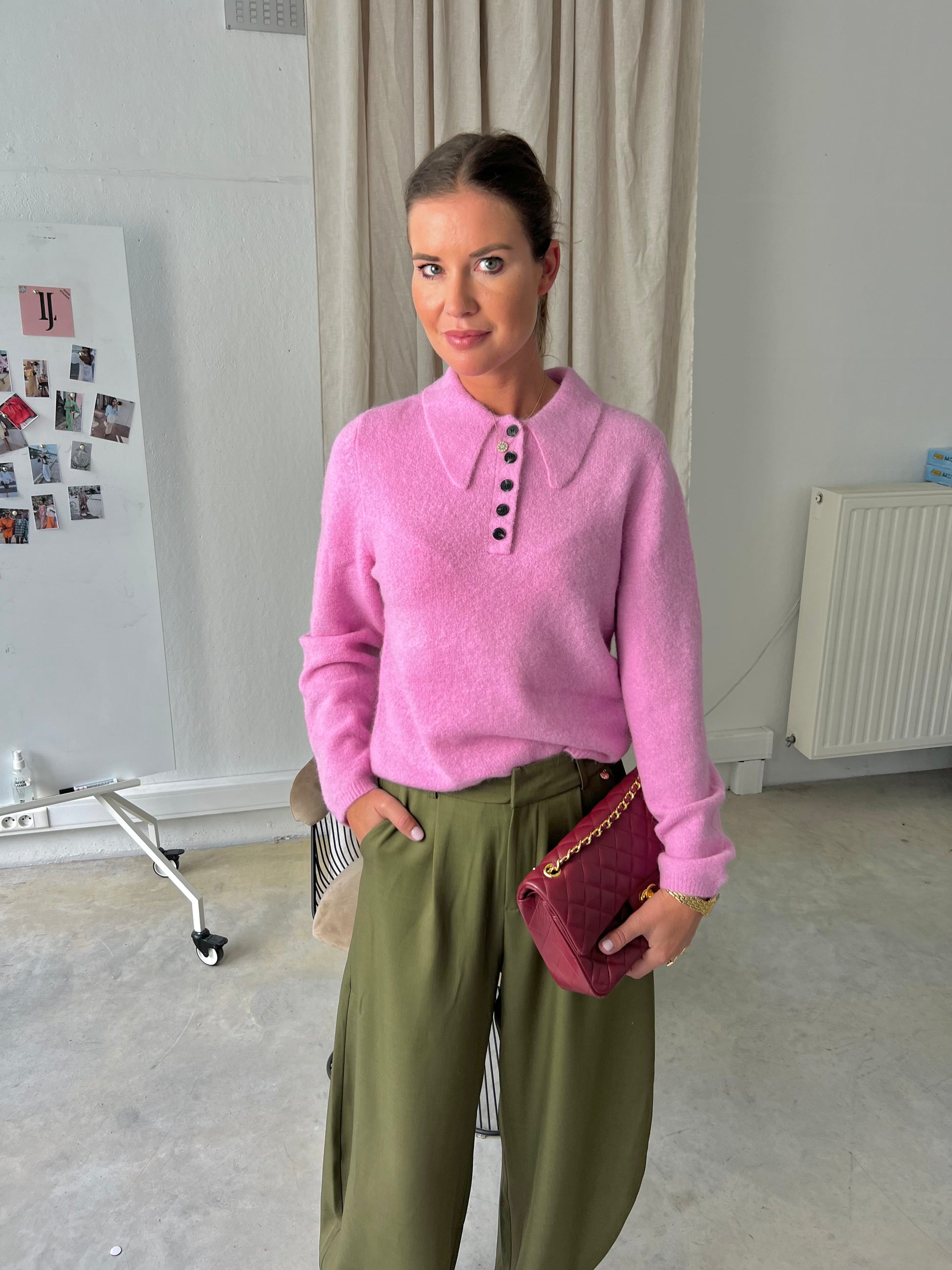 GZAlpha polo pullover begonia melange