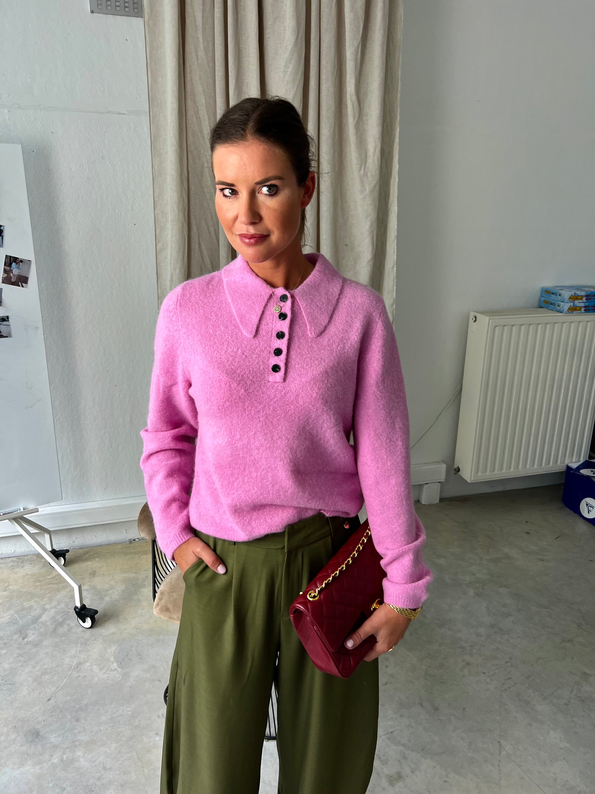 GZAlpha polo pullover begonia melange