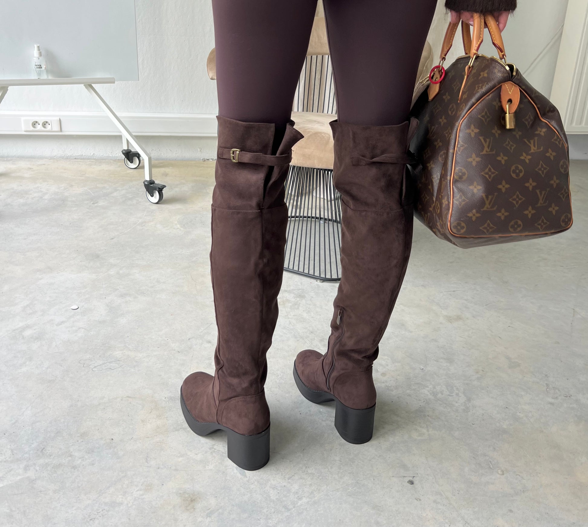 Anna suede boots chocolate brown