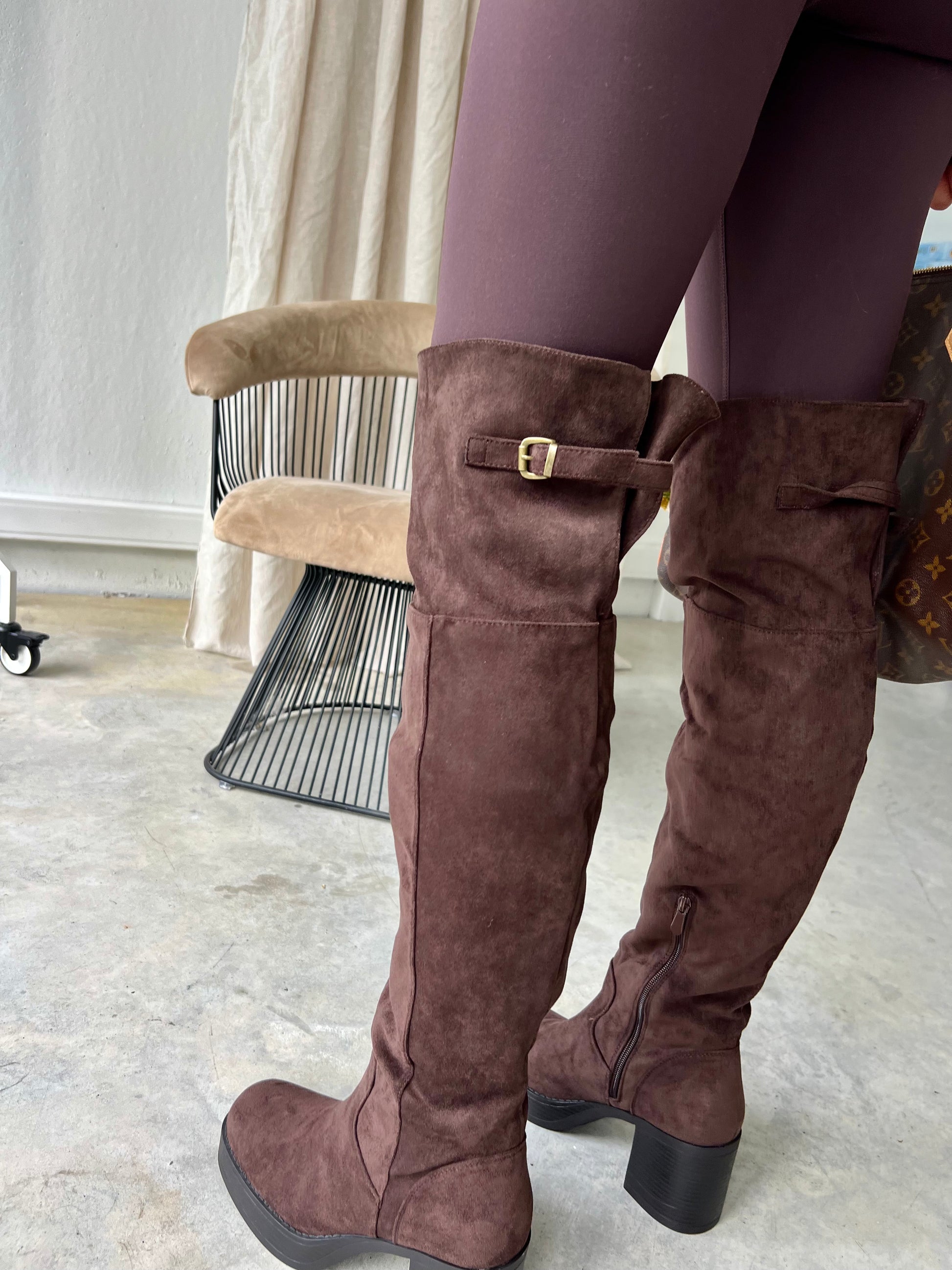 Anna suede boots chocolate brown
