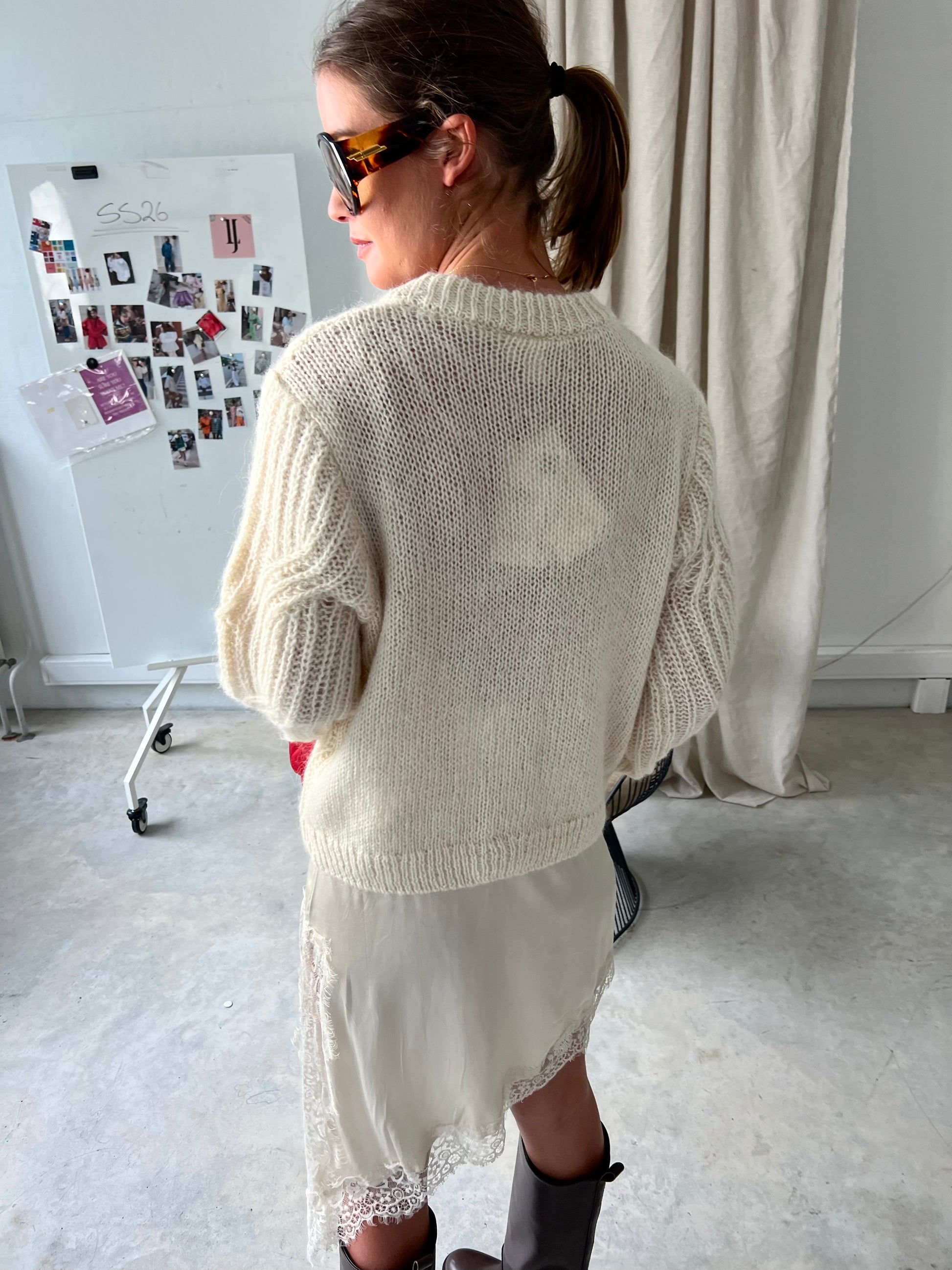 YASZuma LS wool blend knit cardigan birch