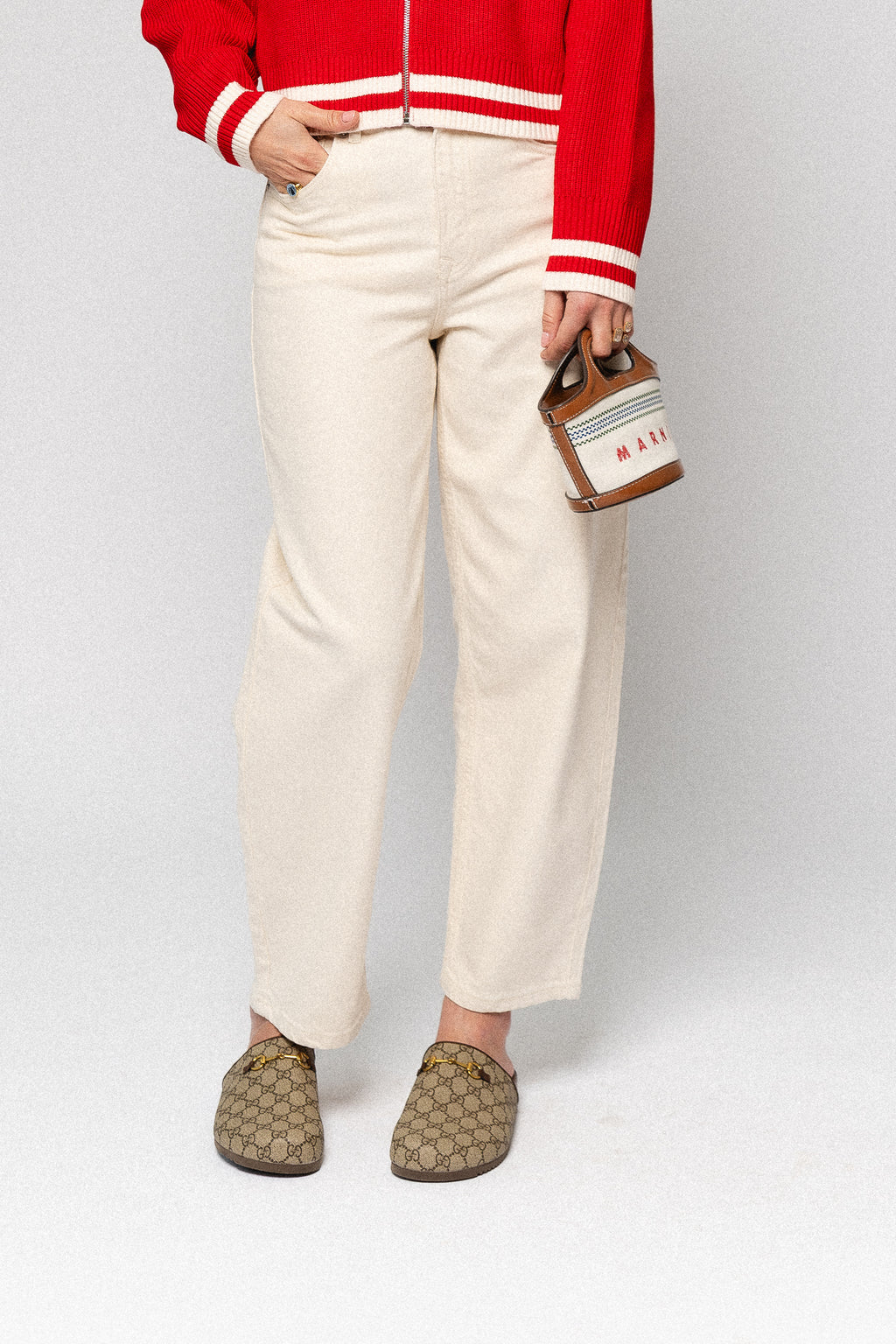 SLFBarrel Ebba HW jeans egret