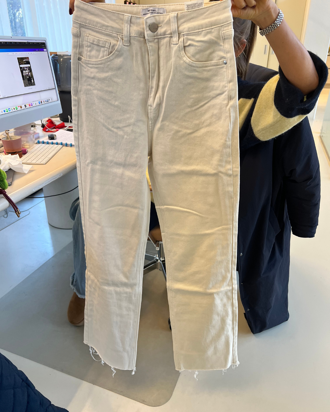 Felicity denim broek ecru