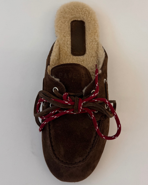 PAYasma lace fur loafers brown suede