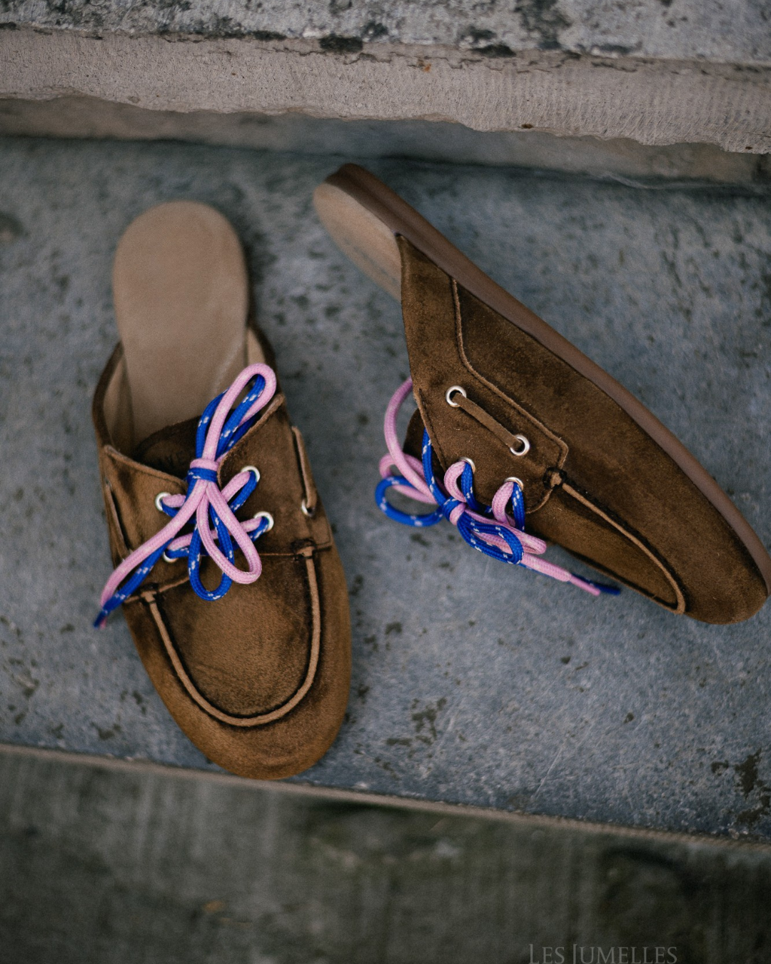 PAYasma leather brown suede