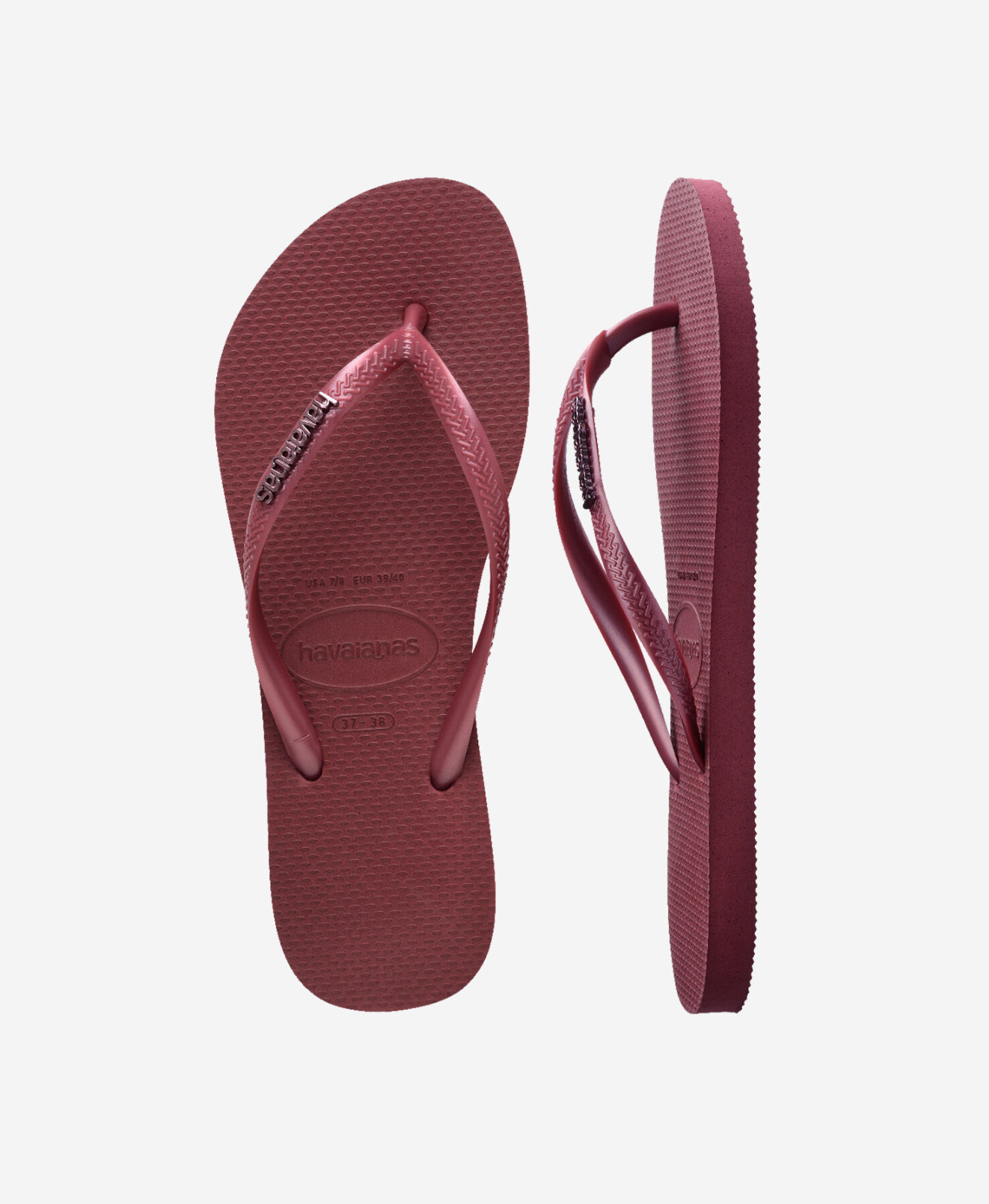 Havaianas slim fit logo metallic amaranth