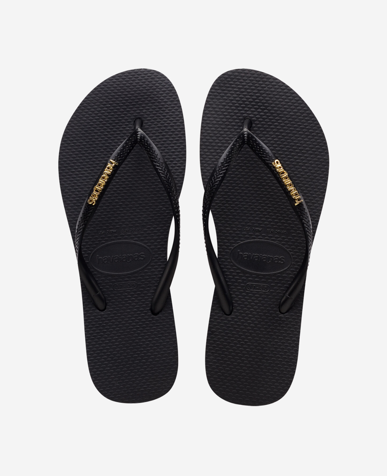Havaianas slim fit logo metallic black/golden