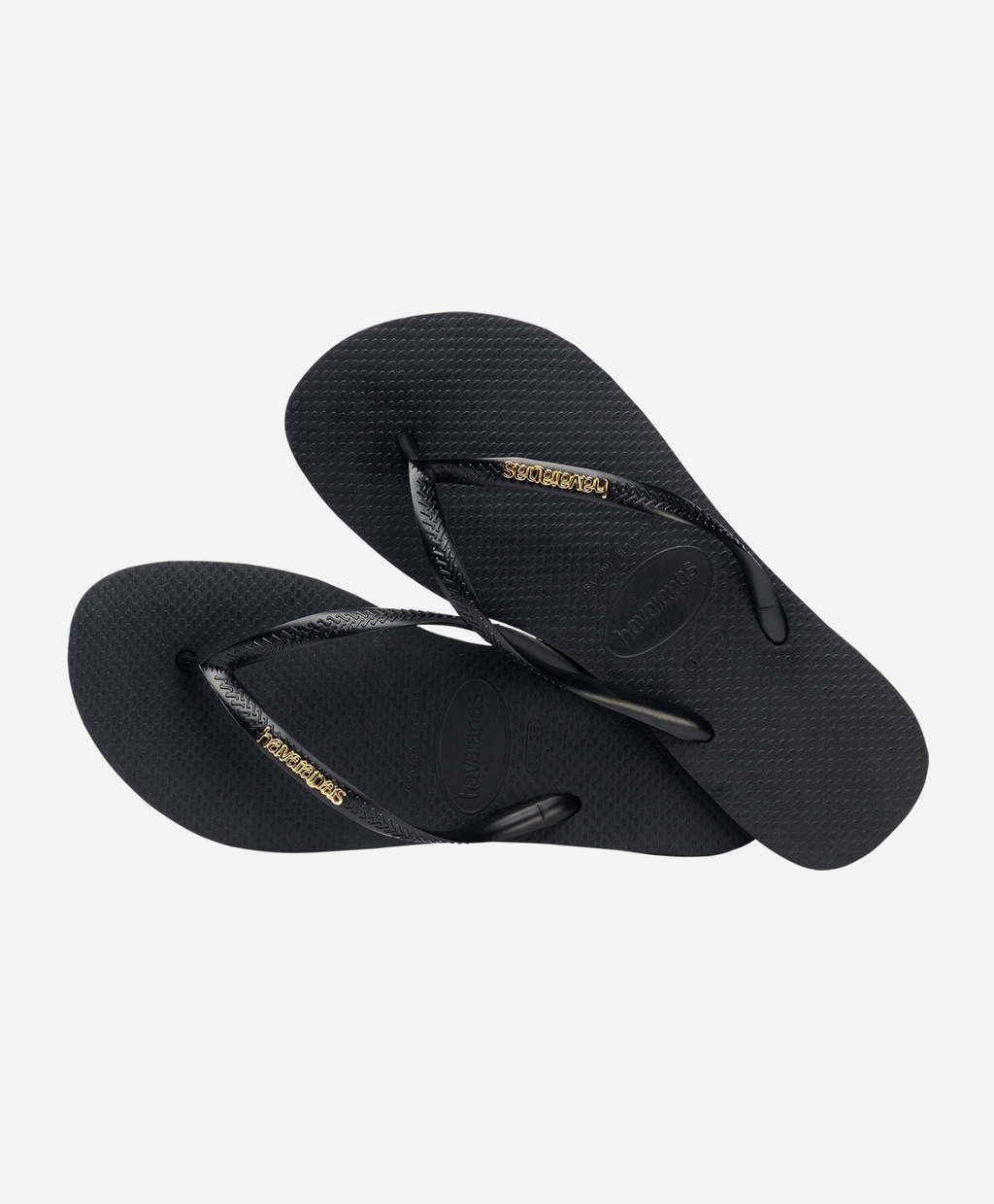 Havaianas slim fit logo metallic black/golden