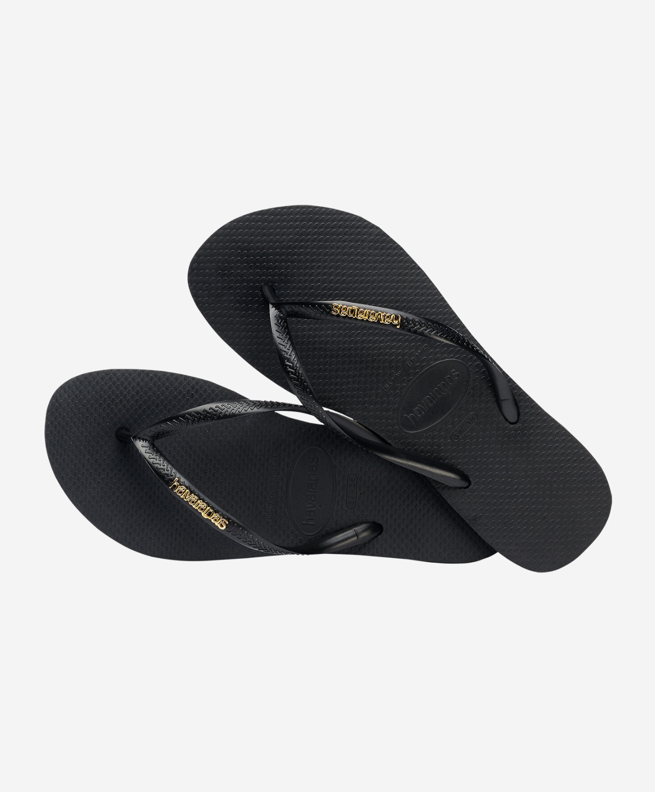 Havaianas slim fit logo metallic black/golden