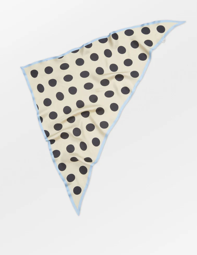 Maxi polka triangle sia scarf birch white