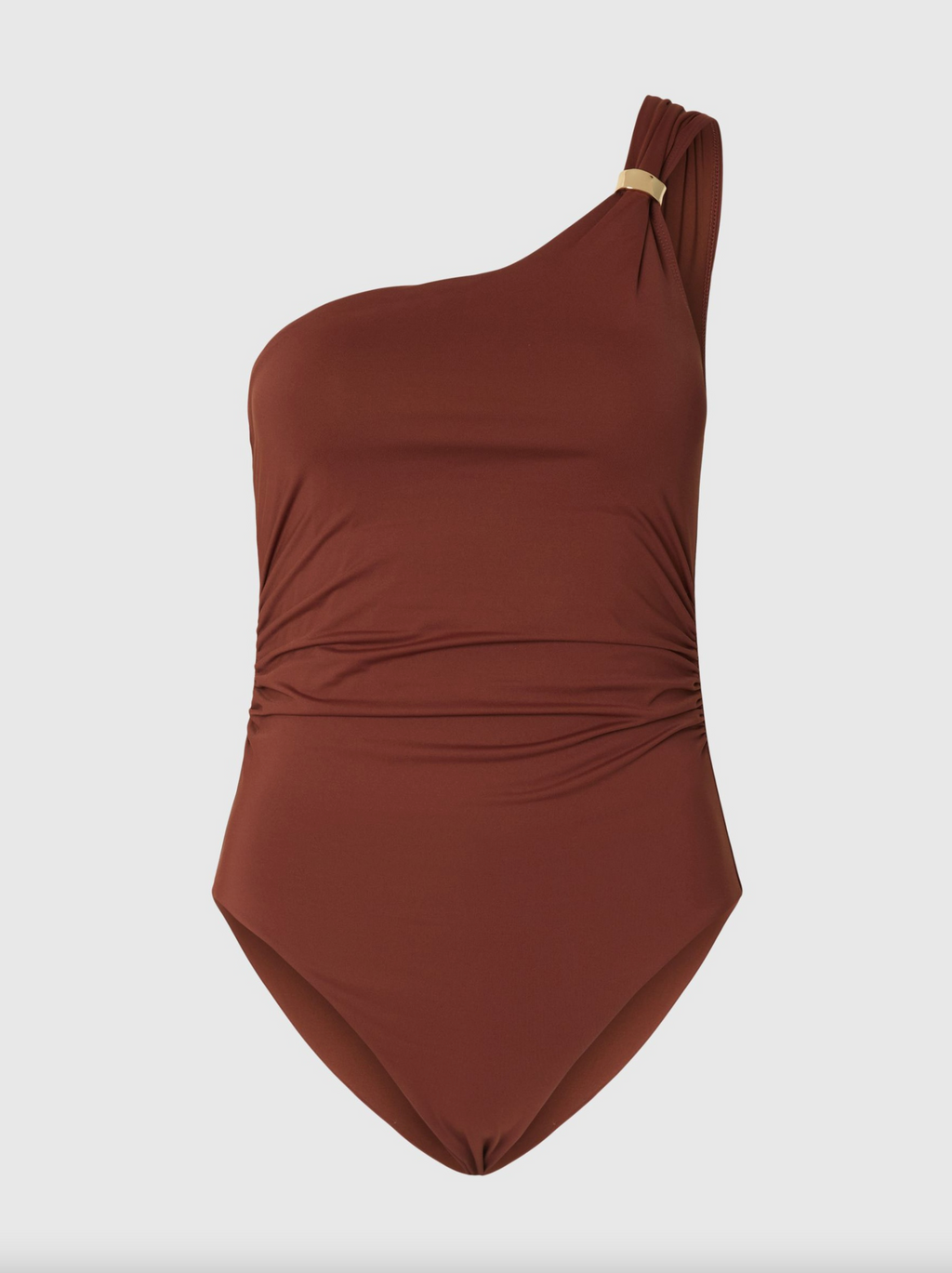 SLFBari one shoulder swimsuit cherry mahogany