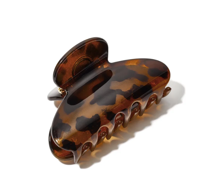 Leopard print hair clip brown