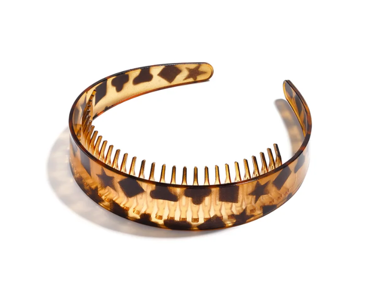 Wide tortoiseshell headband brown