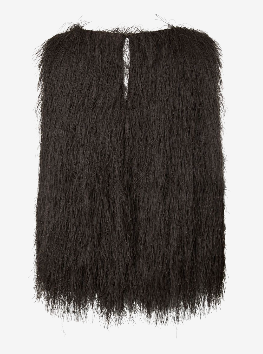 YASFrikke SL fringe top chocolate brown