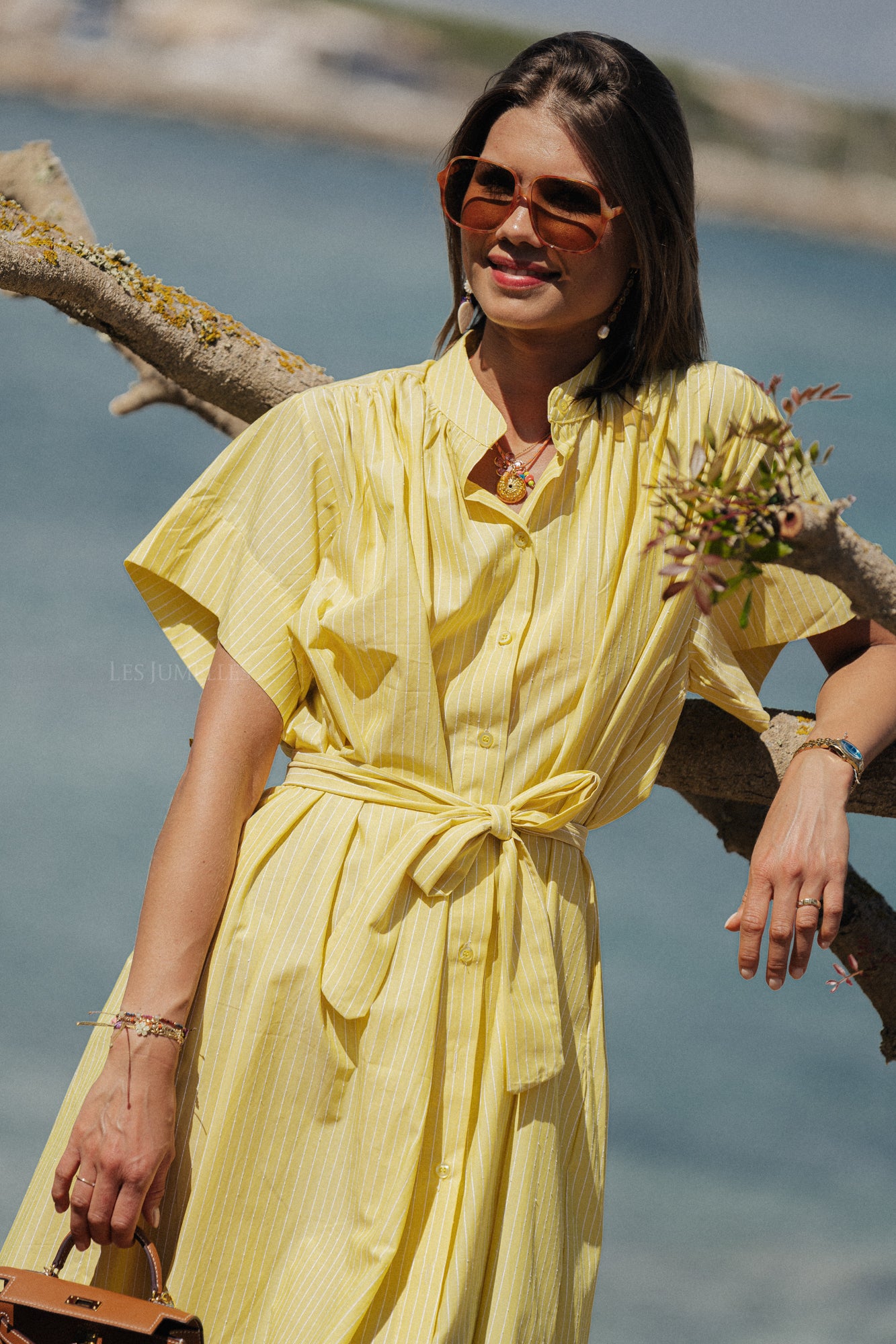 Esmee striped maxi dress yellow