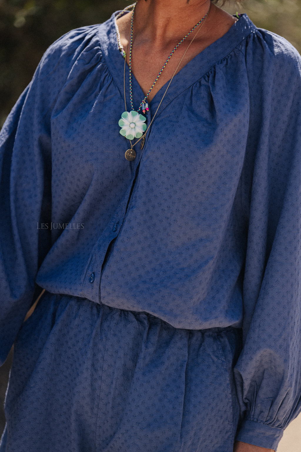 Blouse Juliette coton jean bleu