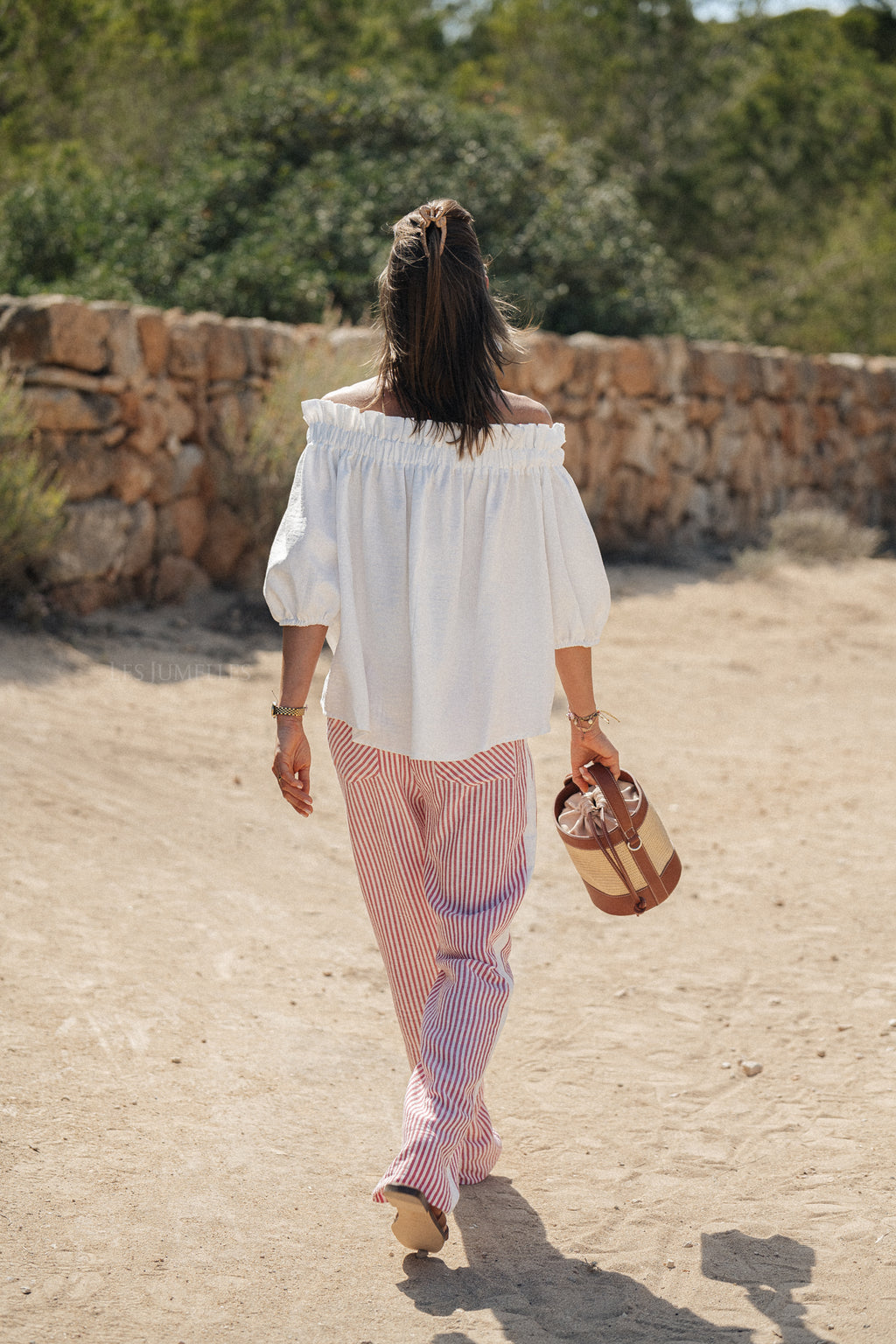 Lila striped pants red/offwhite