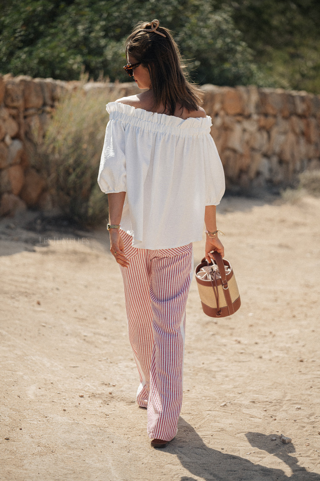 Lila striped pants red/offwhite