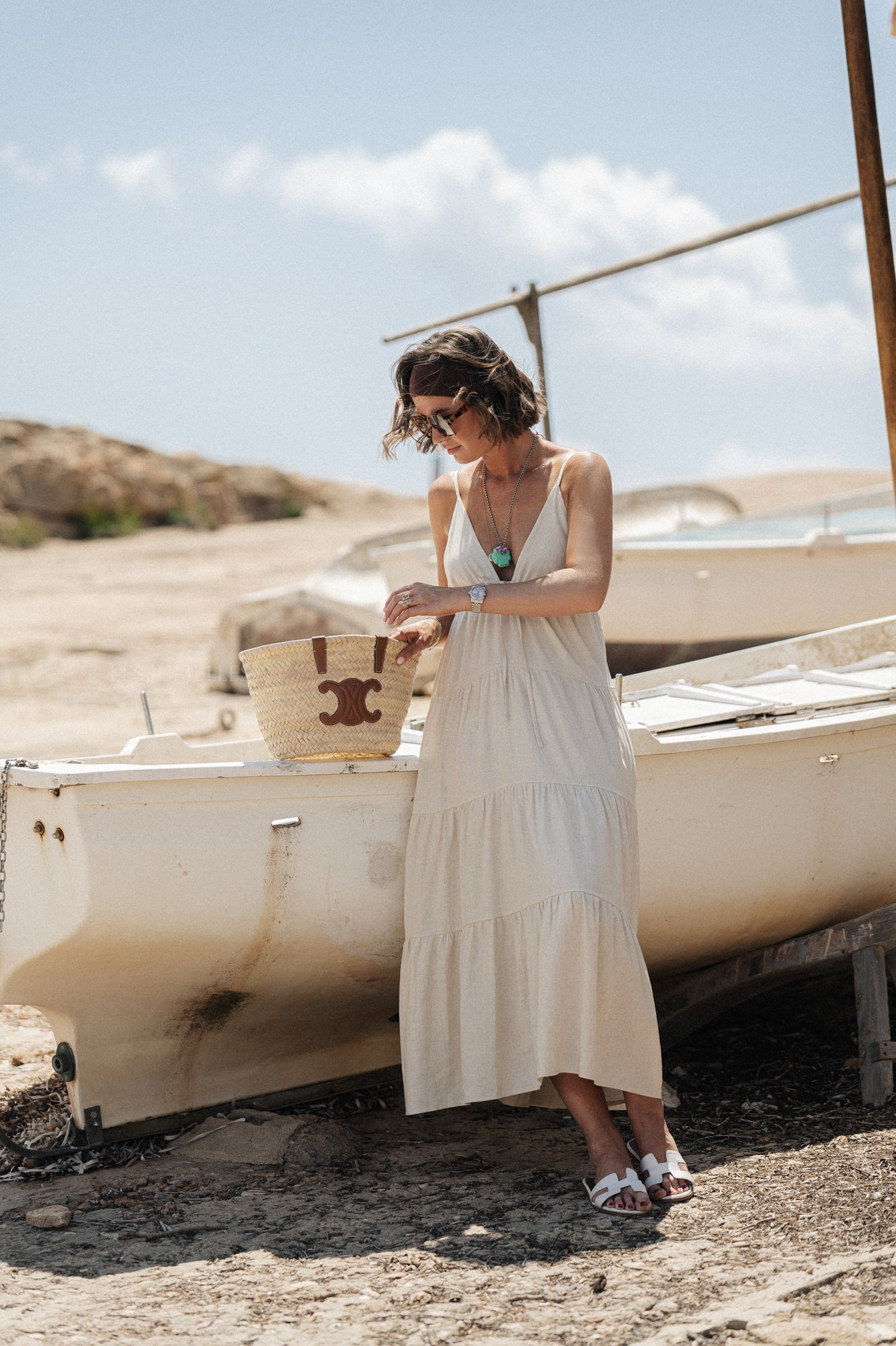 Robe longue Tillie beige clair