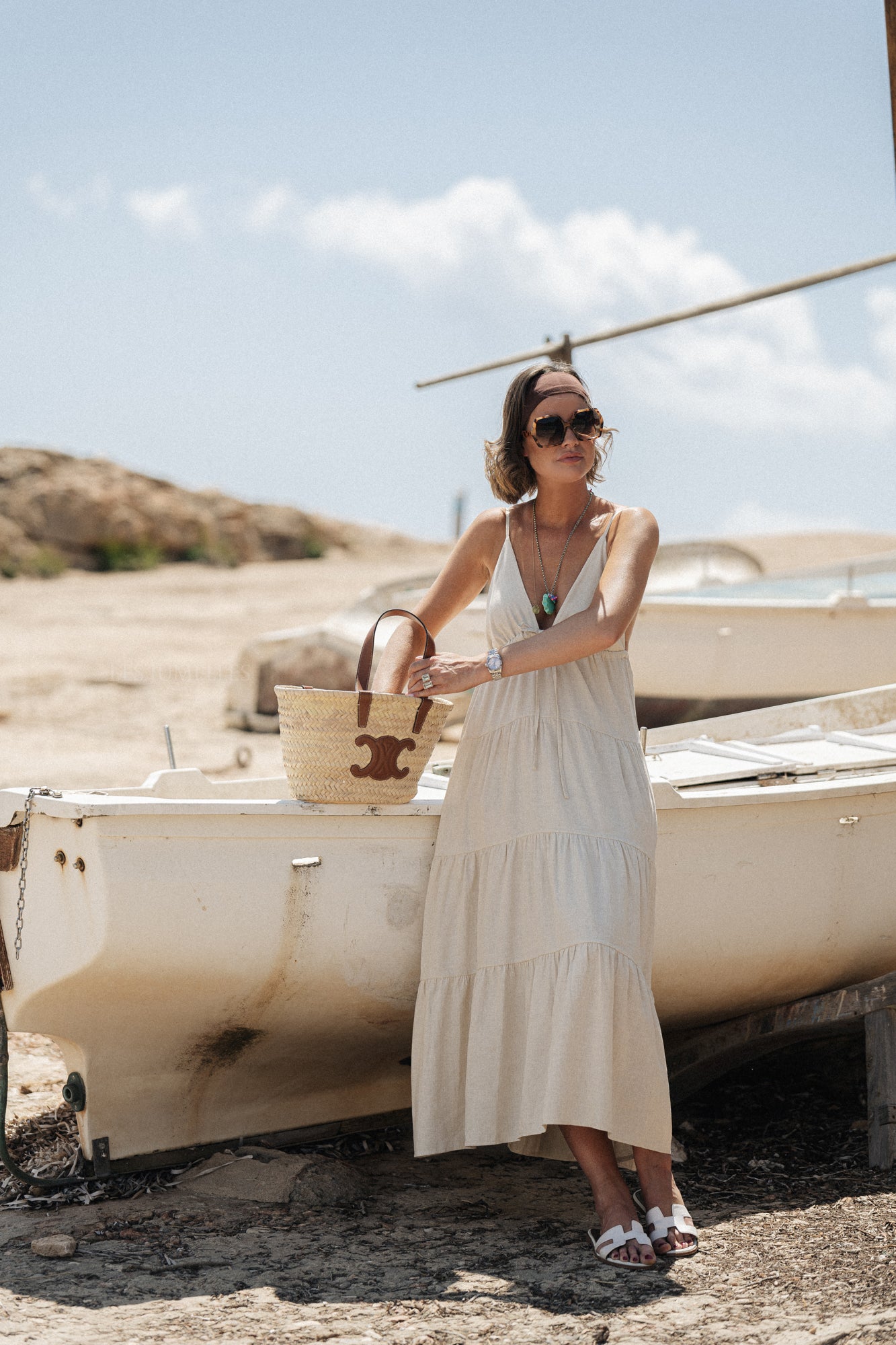 Robe longue Tillie beige clair