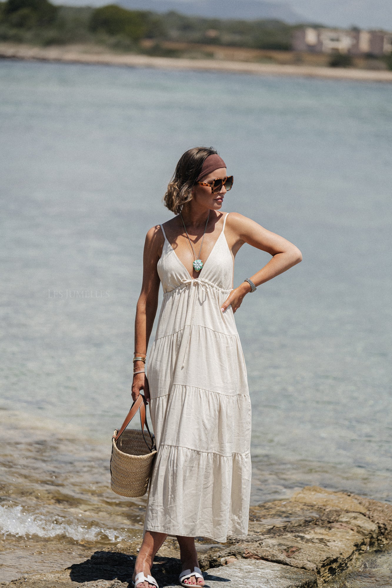 Robe longue Tillie beige clair