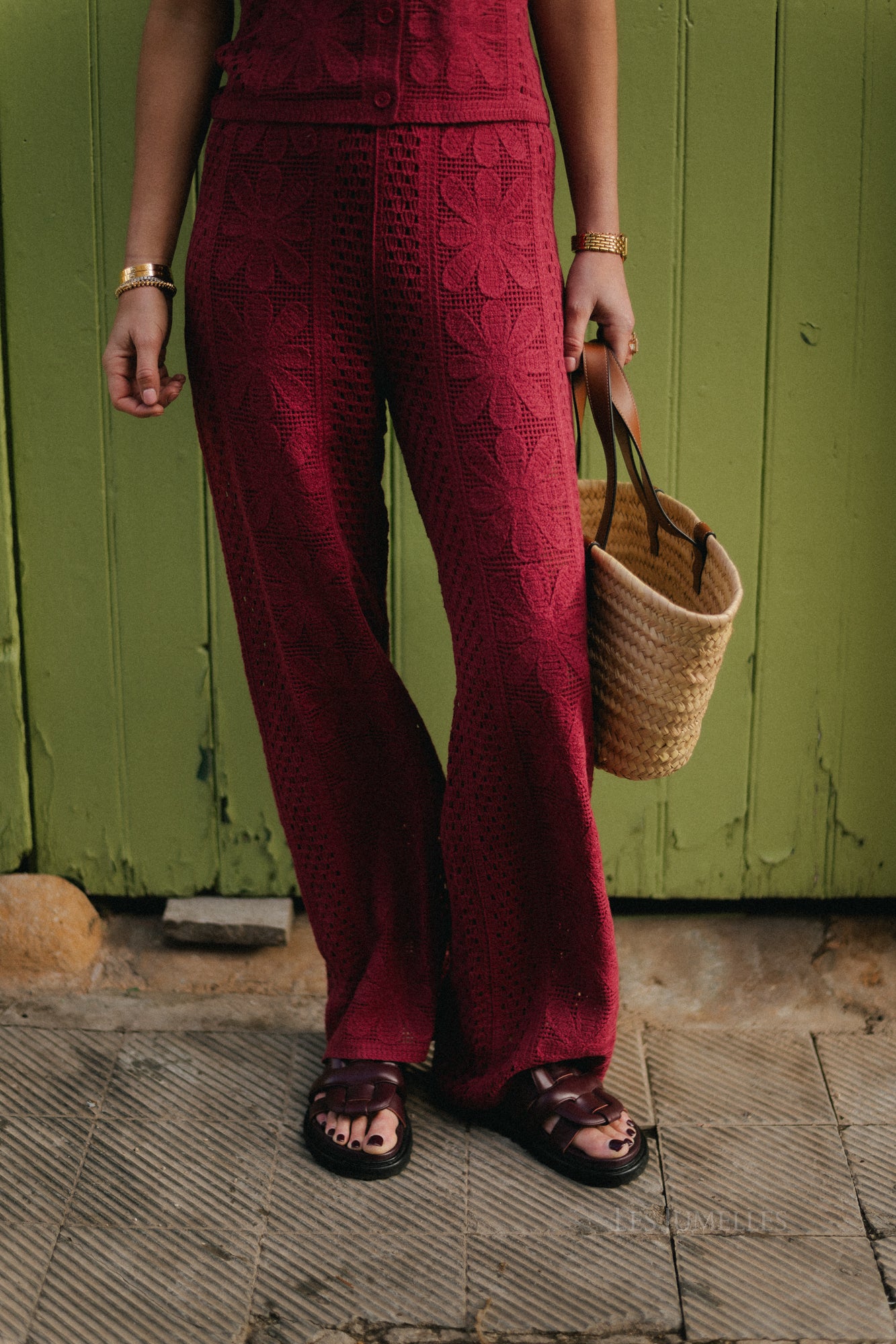 Pantalon en crochet Silvy mauvewood