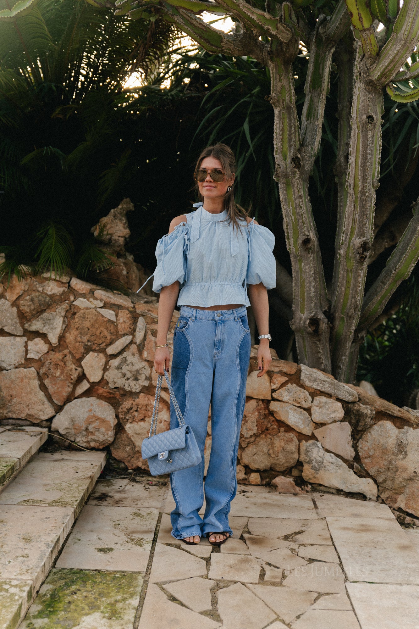 Jacey gestreepte top blauw 