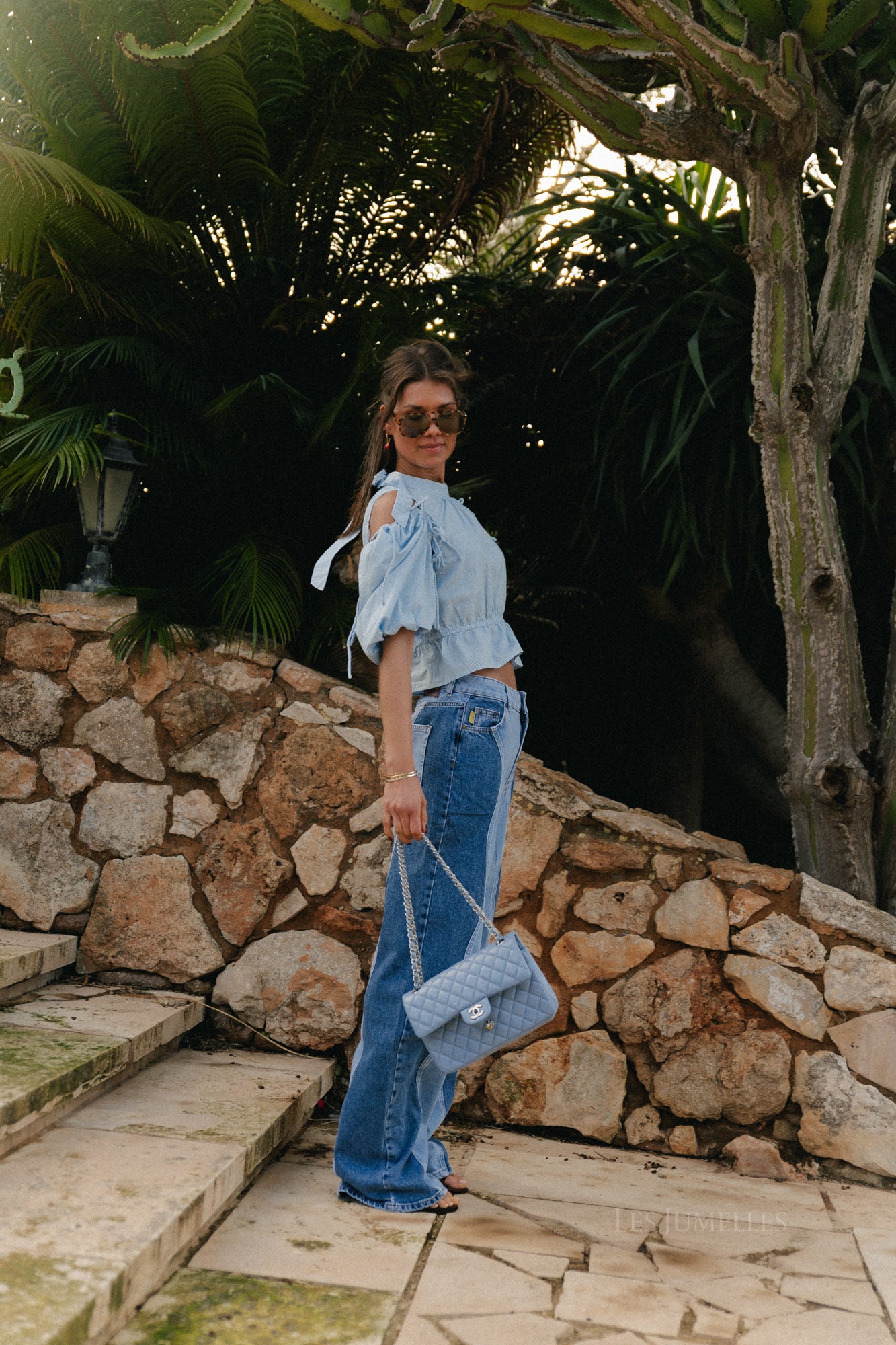 Jacey gestreepte top blauw 