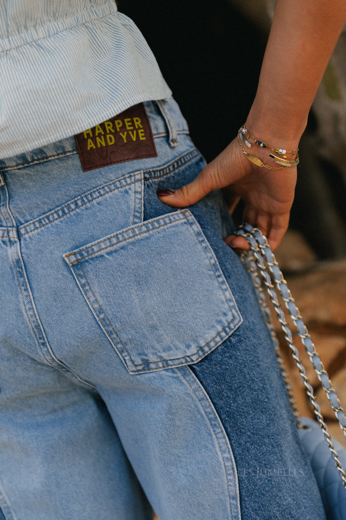 Pantalon Yve bleu clair/moyen