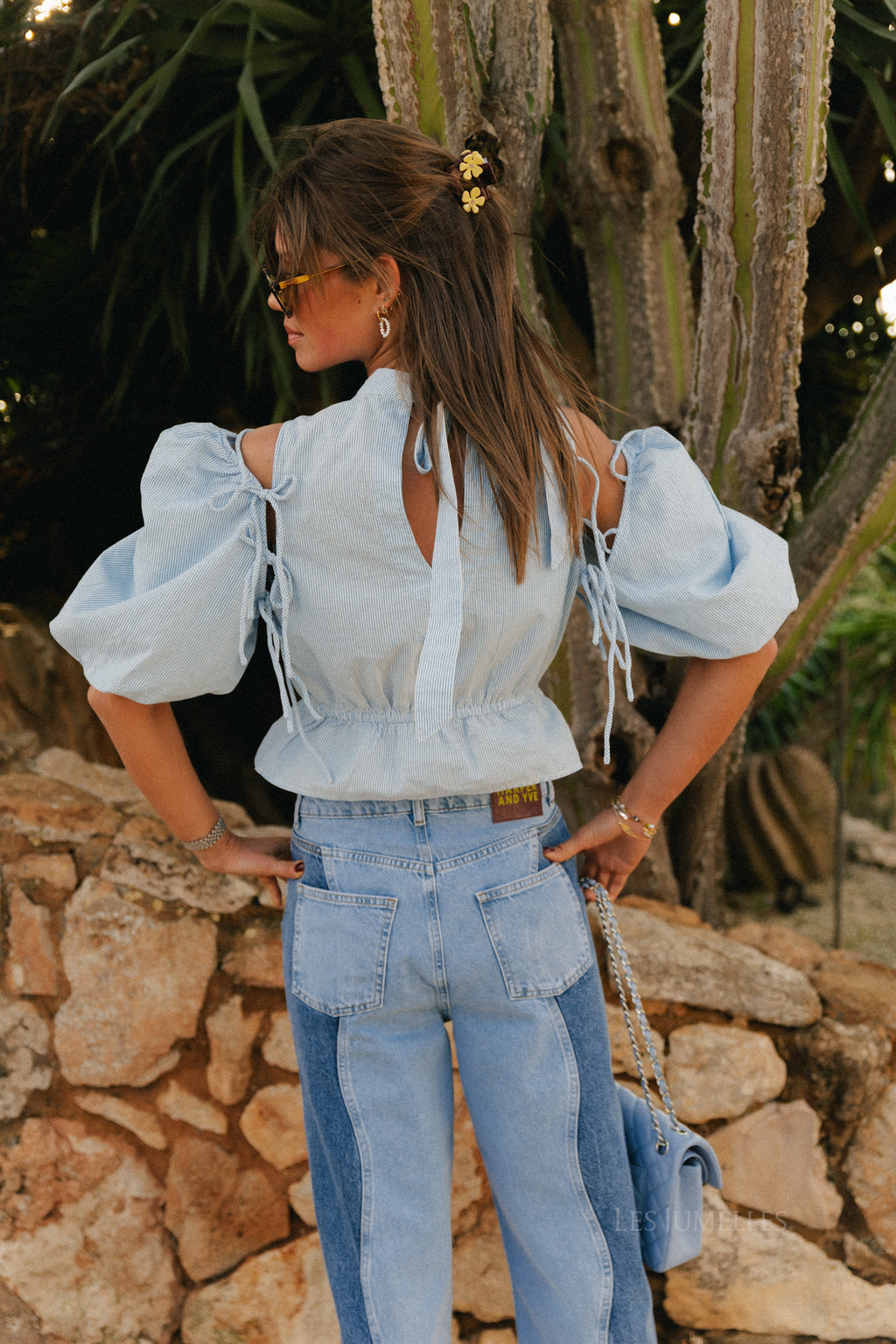 Jacey short-sleeve blue stripe